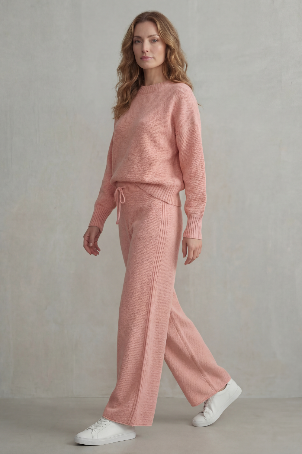 Seria – Textured knit – Comfortable loungewear set-10490772357463-OLVIA ROSE LONDON