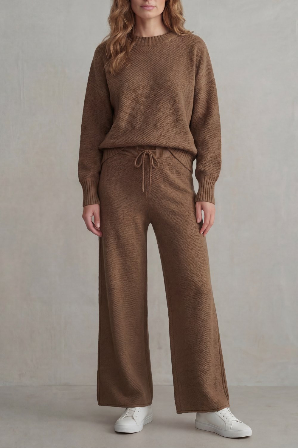 Seria – Textured knit – Comfortable loungewear set-10490772357463-OLVIA ROSE LONDON