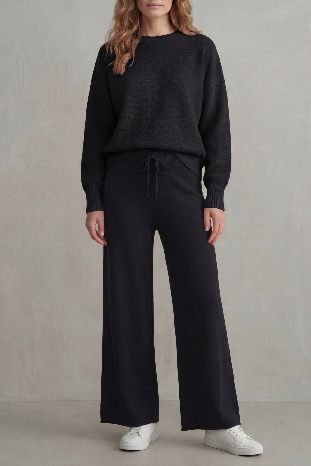 Seria – Textured knit – Comfortable loungewear set-10490772357463-OLVIA ROSE LONDON