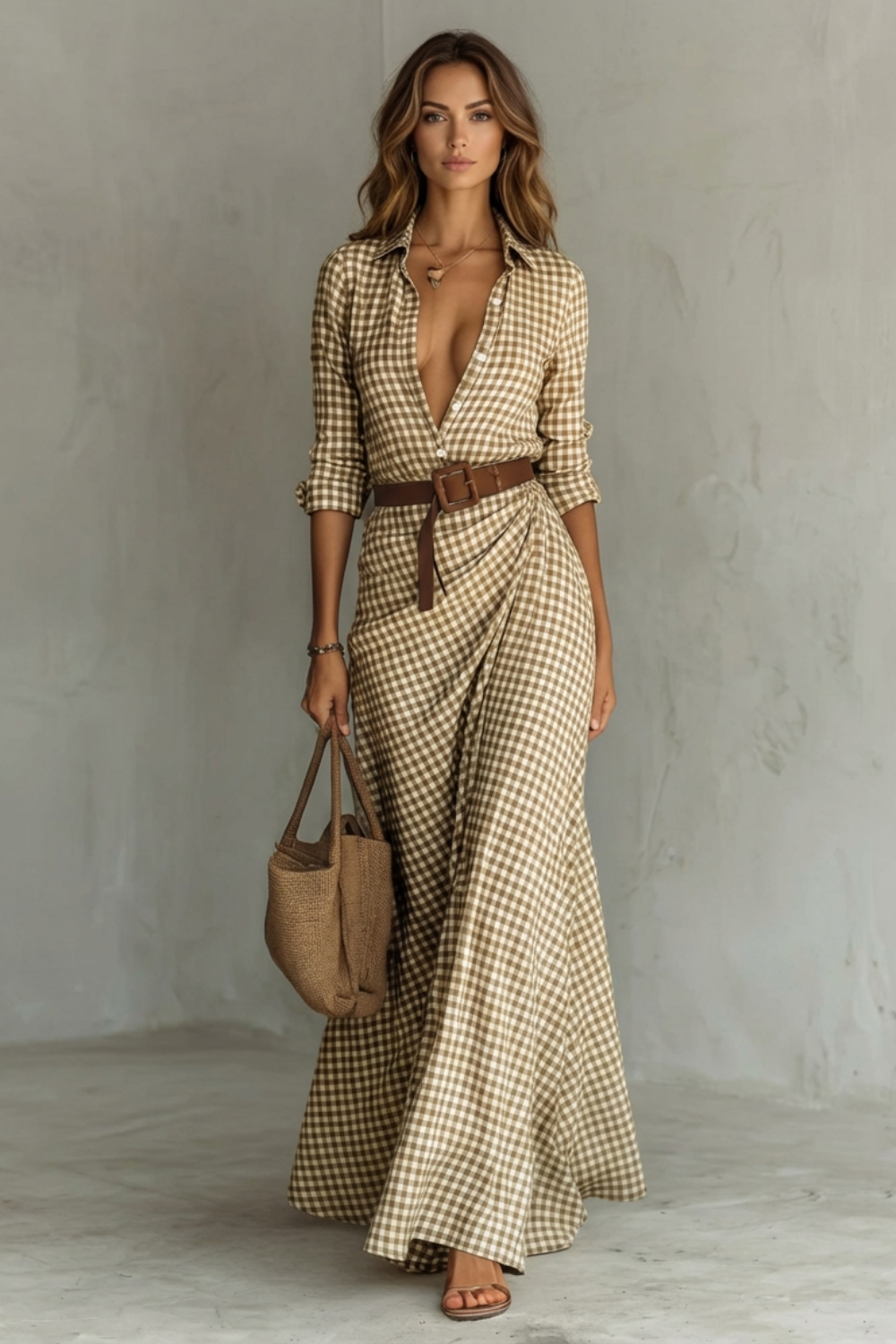 Sienna – Elegant Pleated Belted Dress – Autumn Solid Color Long Shirt Dress-10494046732631-OLVIA ROSE LONDON