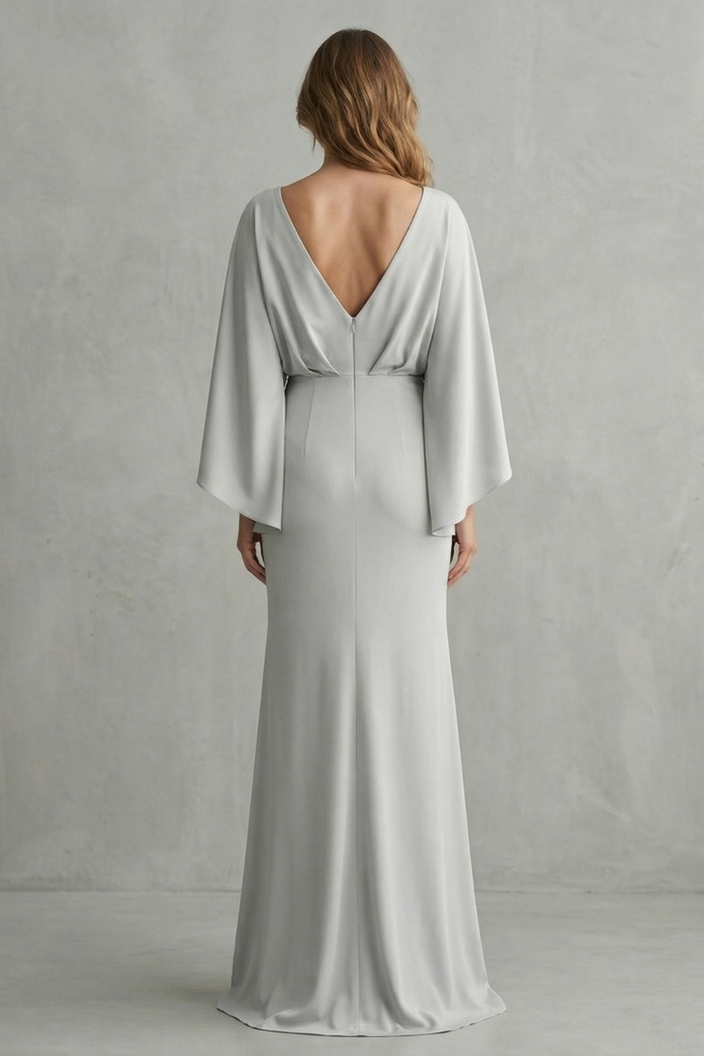 Silvarelle – Draped batwing elegance – Maxi dress-10642241487191-OLVIA ROSE LONDON