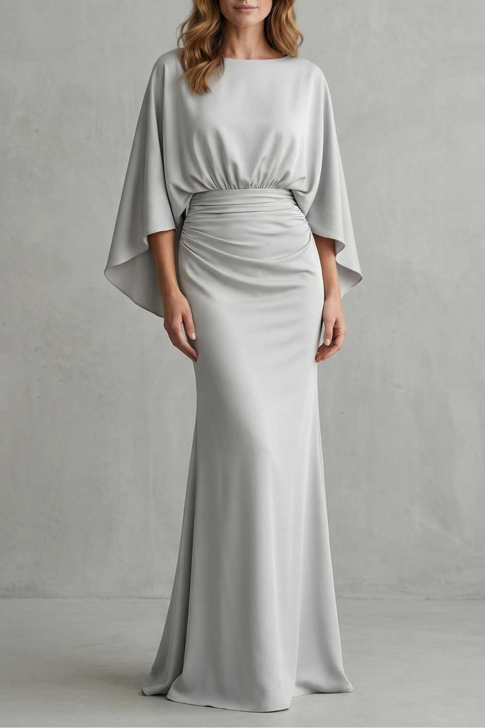 Silvarelle – Draped batwing elegance – Maxi dress-10642241487191-OLVIA ROSE LONDON