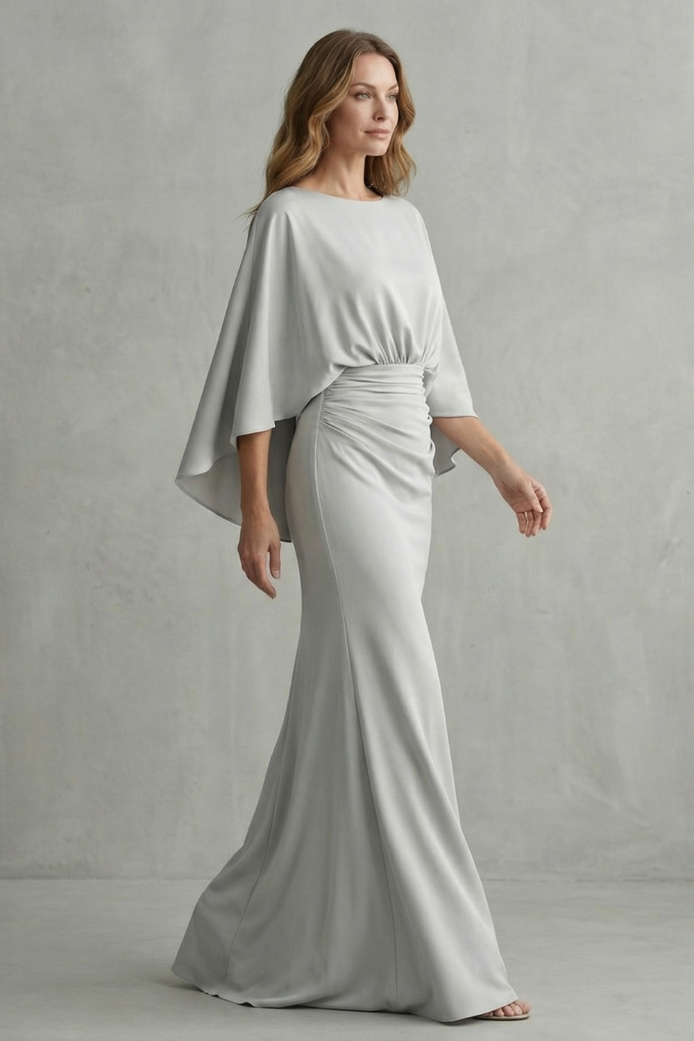 Silvarelle – Draped batwing elegance – Maxi dress-10642241487191-OLVIA ROSE LONDON
