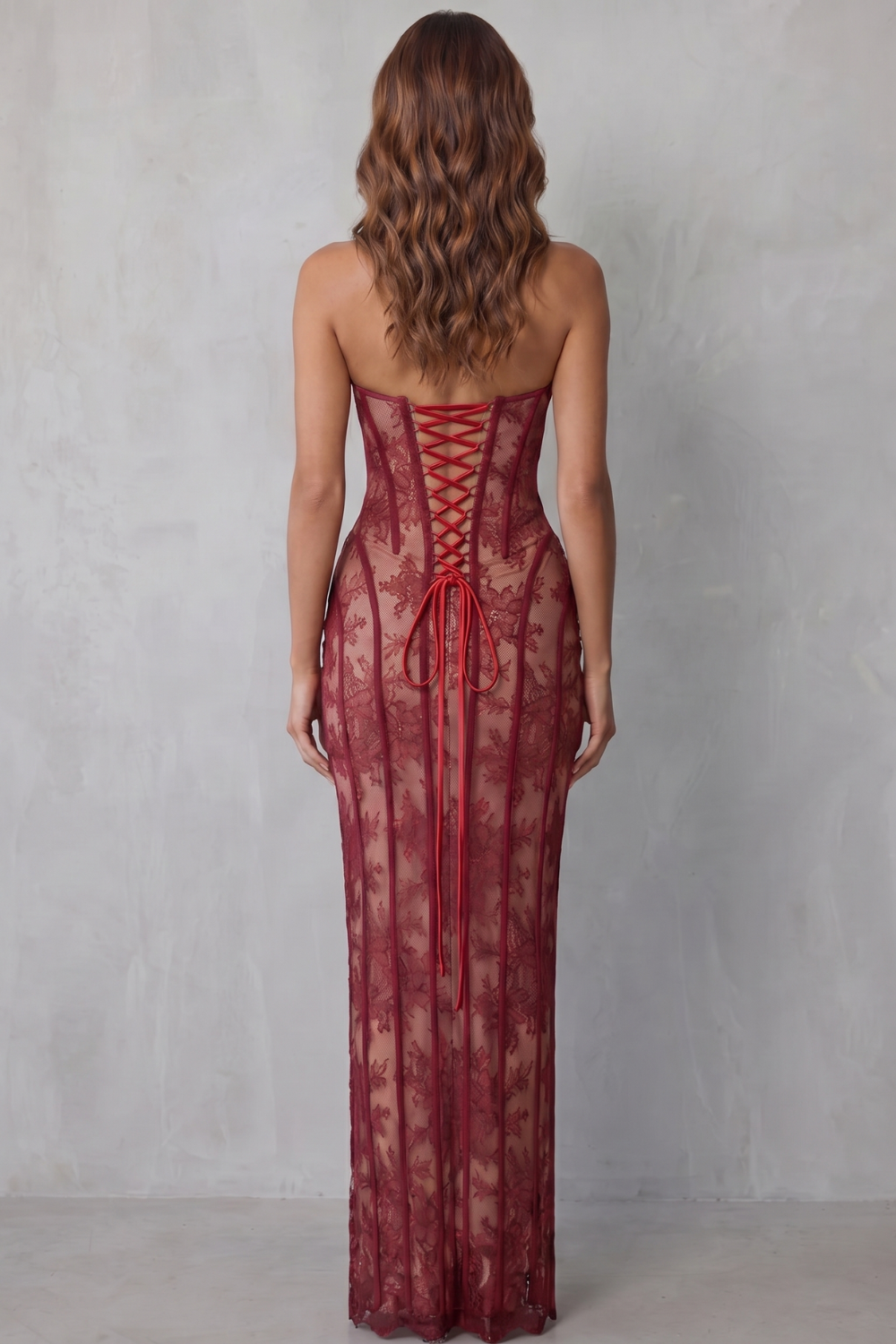 Sirelle – Sculpted lace allure – Maxi dress-10755312451927-OLVIA ROSE LONDON