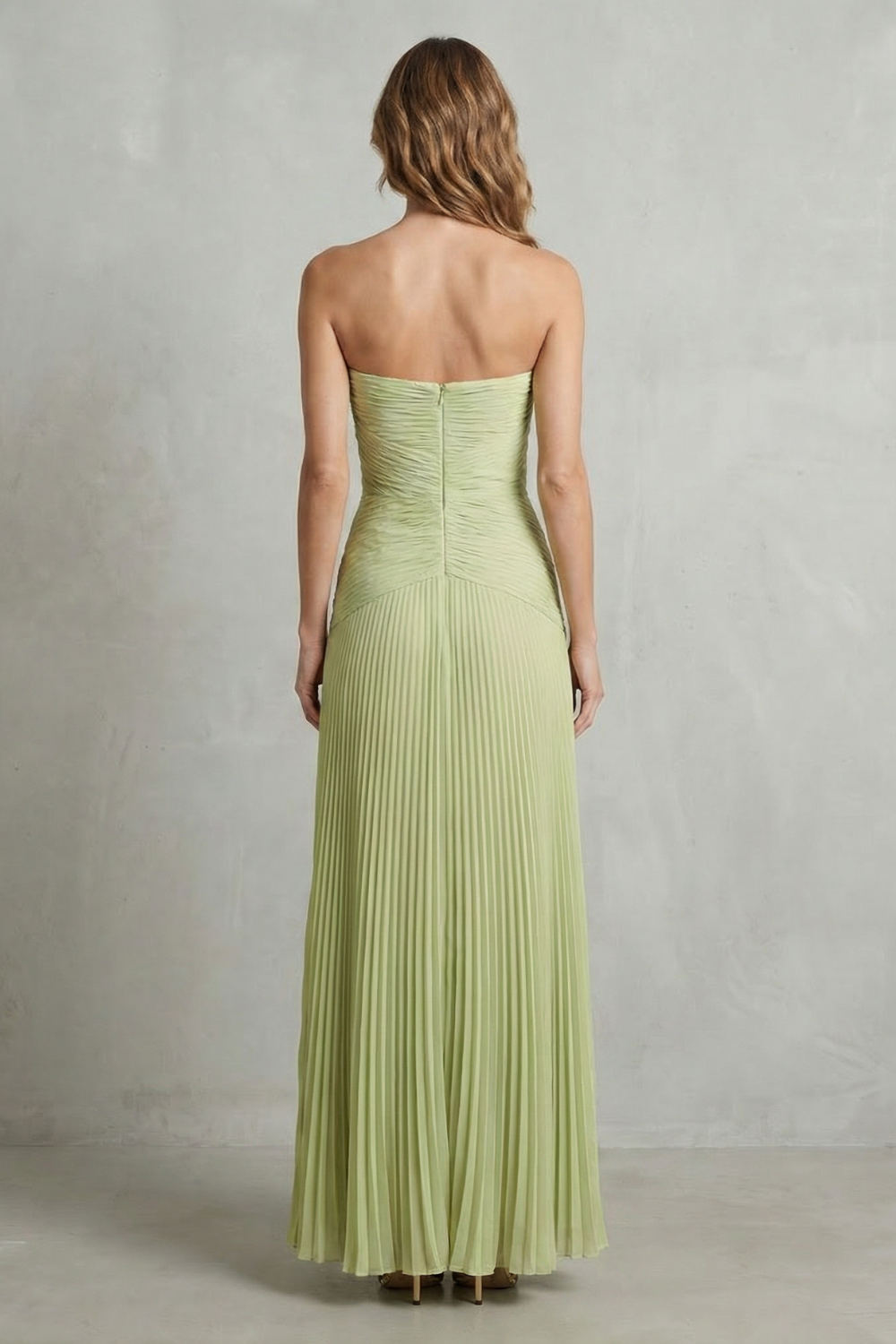 Skyelle – Pleated strapless elegance – Maxi dress-10747266040151-OLVIA ROSE LONDON