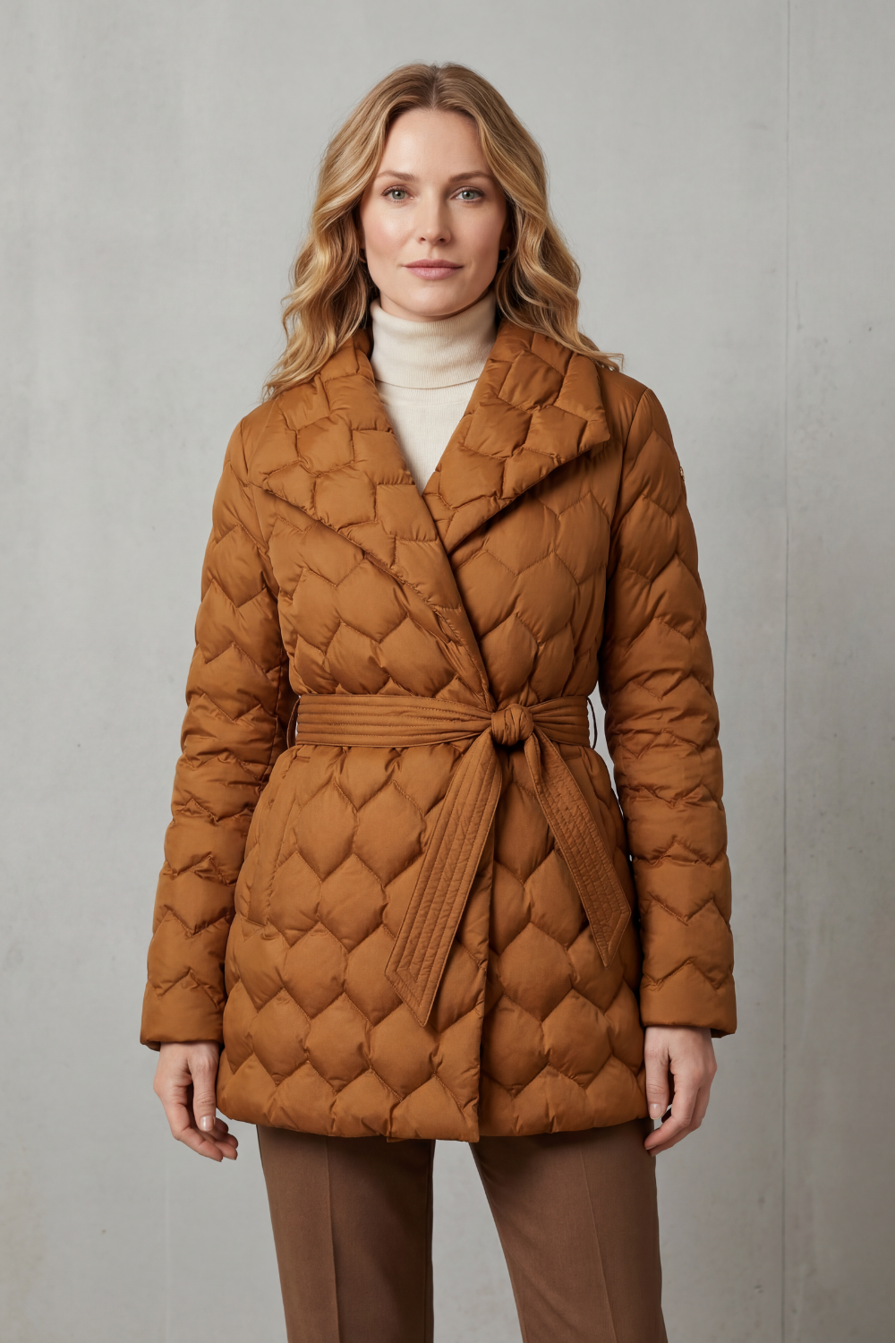 Solenza – Sculpted quilt – Belted puffer jacket-10469897437527-OLVIA ROSE LONDON