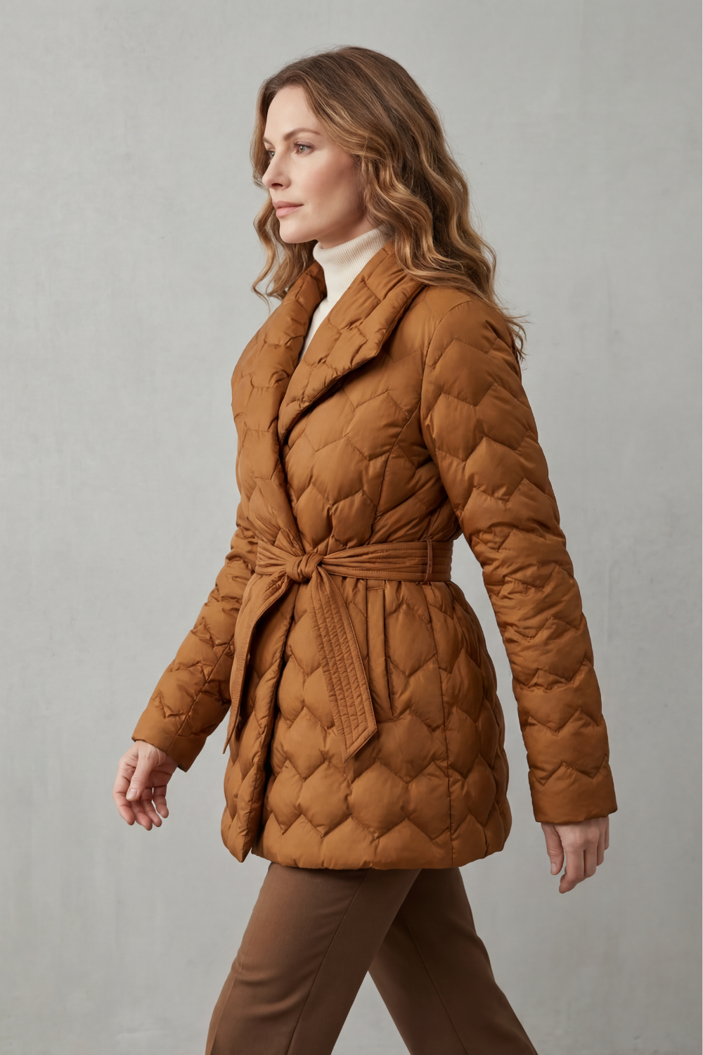 Solenza – Sculpted quilt – Belted puffer jacket-10469897437527-OLVIA ROSE LONDON