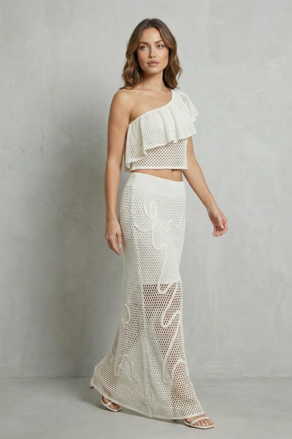Solmara – Openwork ruffle elegance – Knit skirt set-10747057275223-OLVIA ROSE LONDON