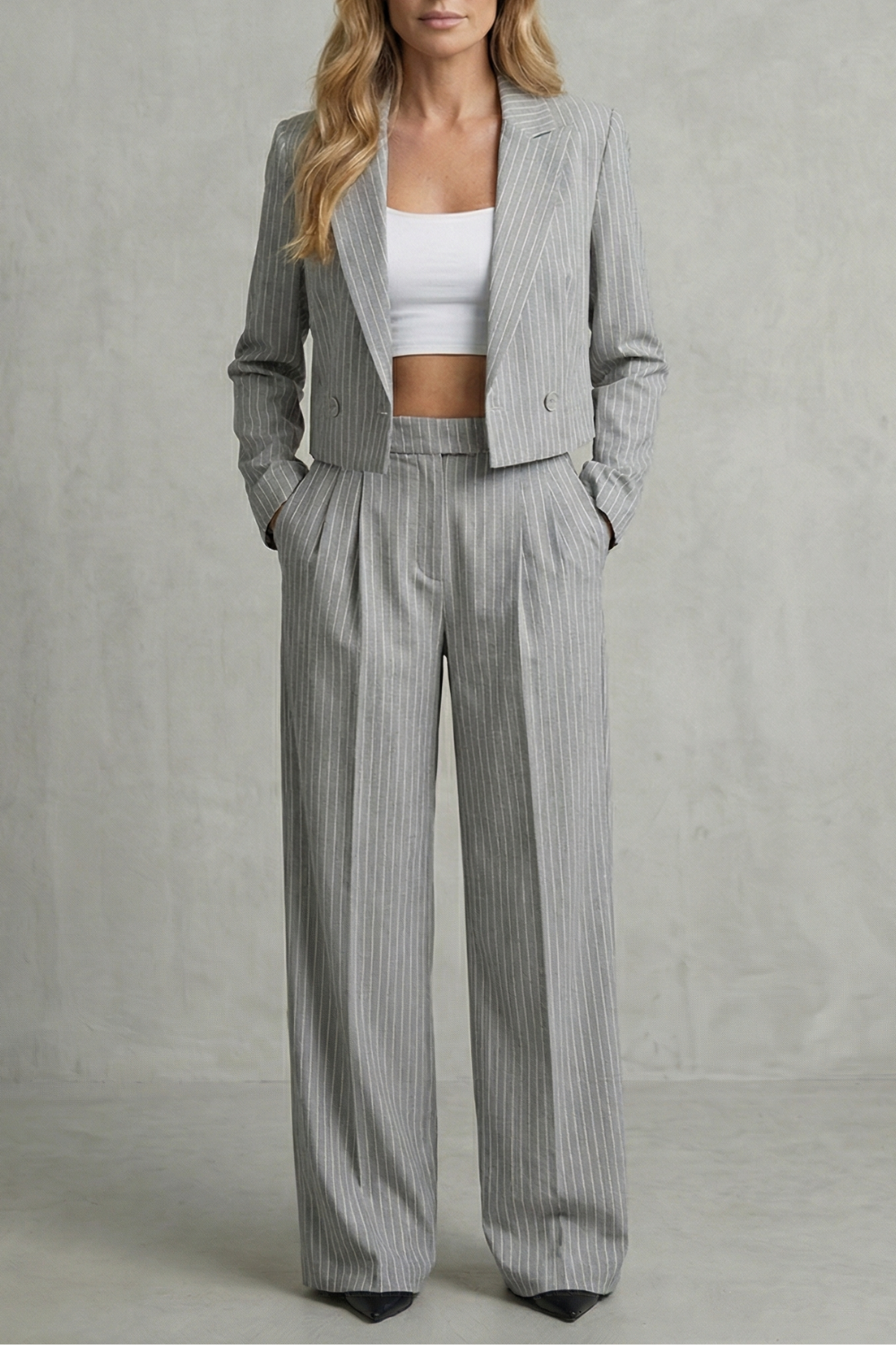 Stravelle – Tailored striped elegance – Two piece set-10644333527383-OLVIA ROSE LONDON