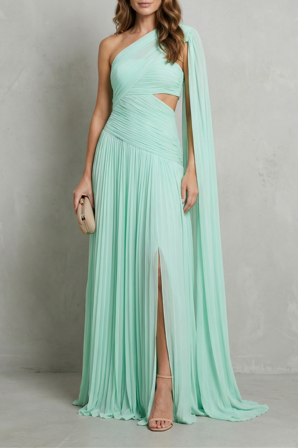 Sylvarine – Ethereal chiffon drape – Maxi dress-10747058225495-OLVIA ROSE LONDON