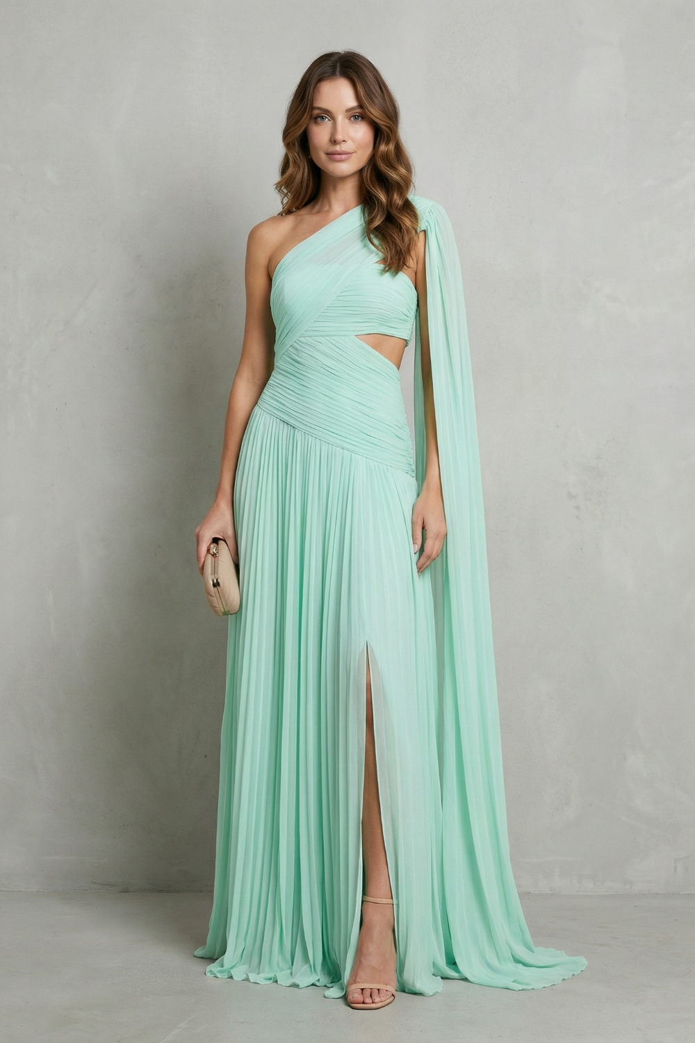 Sylvarine – Ethereal chiffon drape – Maxi dress-10747058225495-OLVIA ROSE LONDON