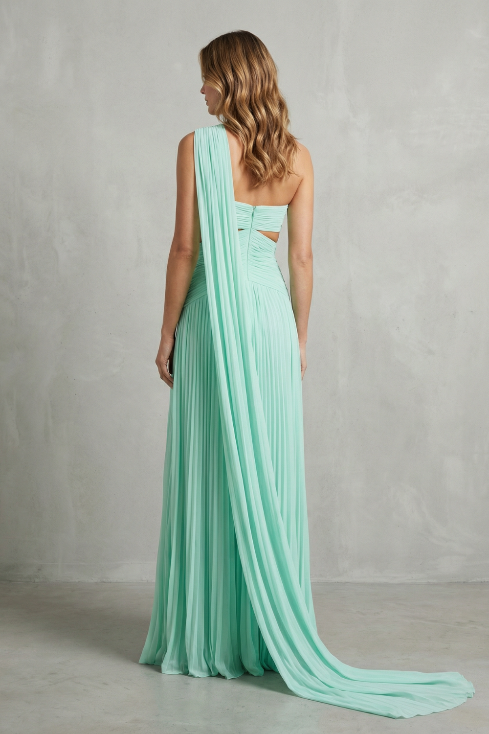 Sylvarine – Ethereal chiffon drape – Maxi dress-10747058225495-OLVIA ROSE LONDON