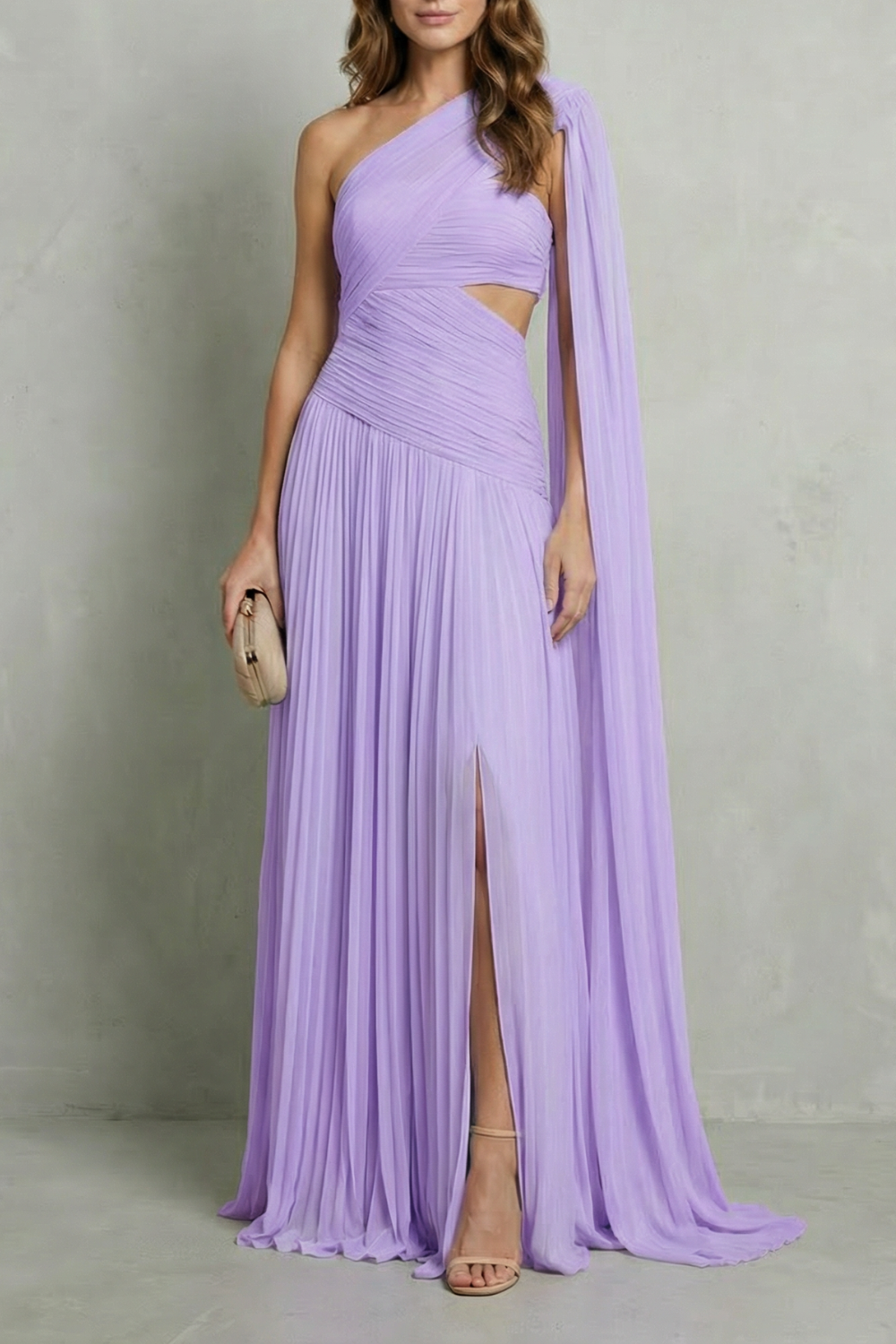 Sylvarine – Ethereal chiffon drape – Maxi dress-10747058225495-OLVIA ROSE LONDON
