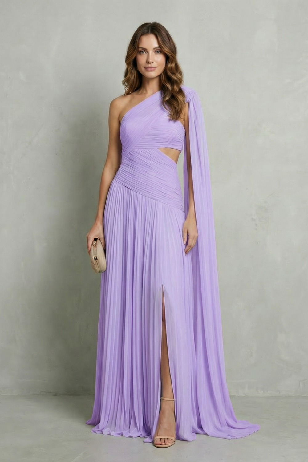 Sylvarine – Ethereal chiffon drape – Maxi dress-10747058225495-OLVIA ROSE LONDON