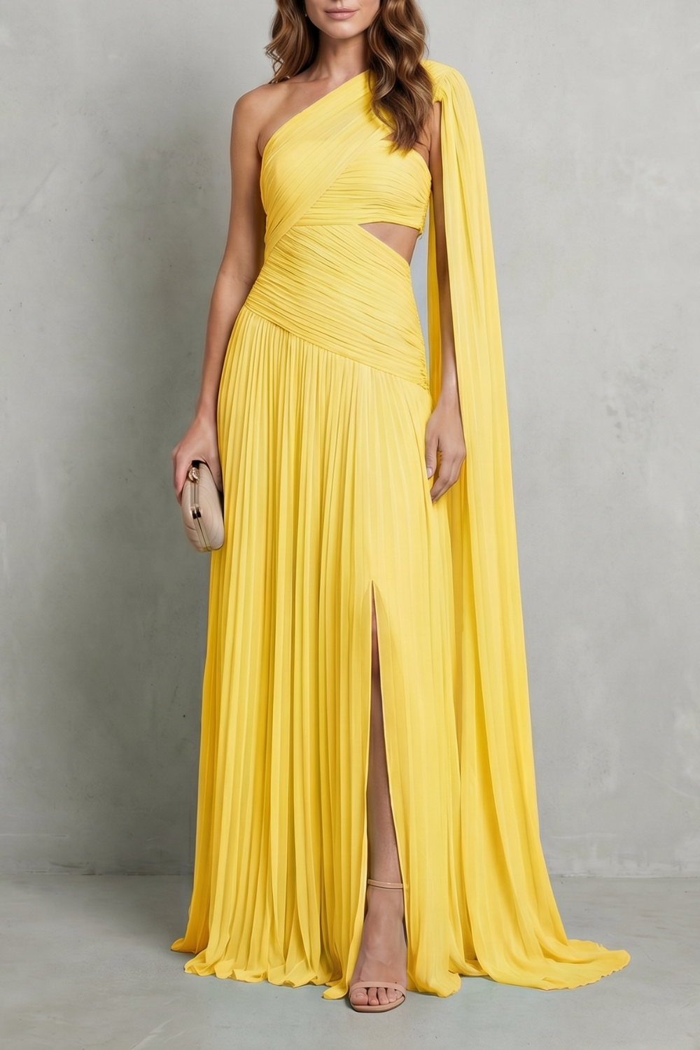 Sylvarine – Ethereal chiffon drape – Maxi dress-10747058225495-OLVIA ROSE LONDON