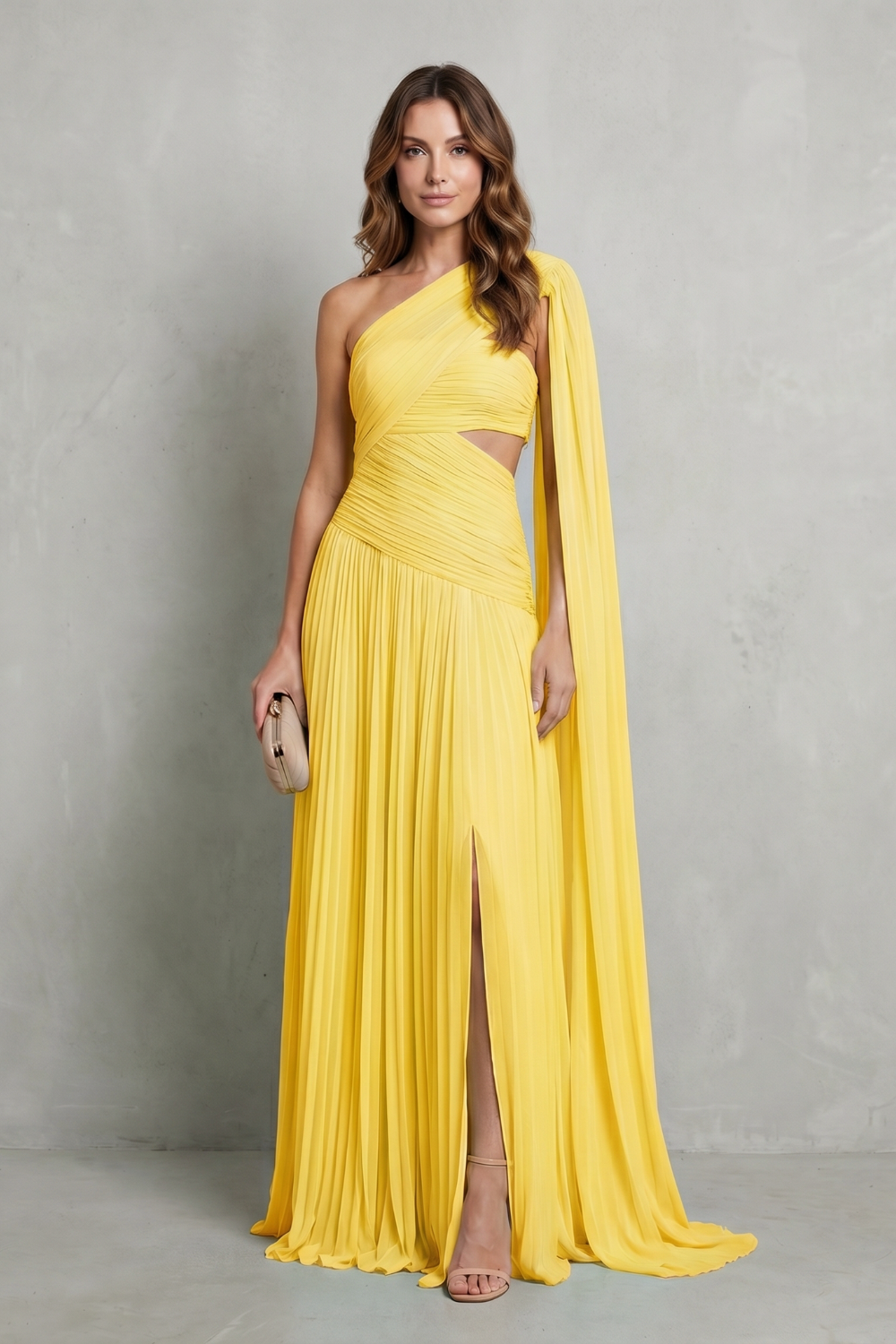 Sylvarine – Ethereal chiffon drape – Maxi dress-10747058225495-OLVIA ROSE LONDON