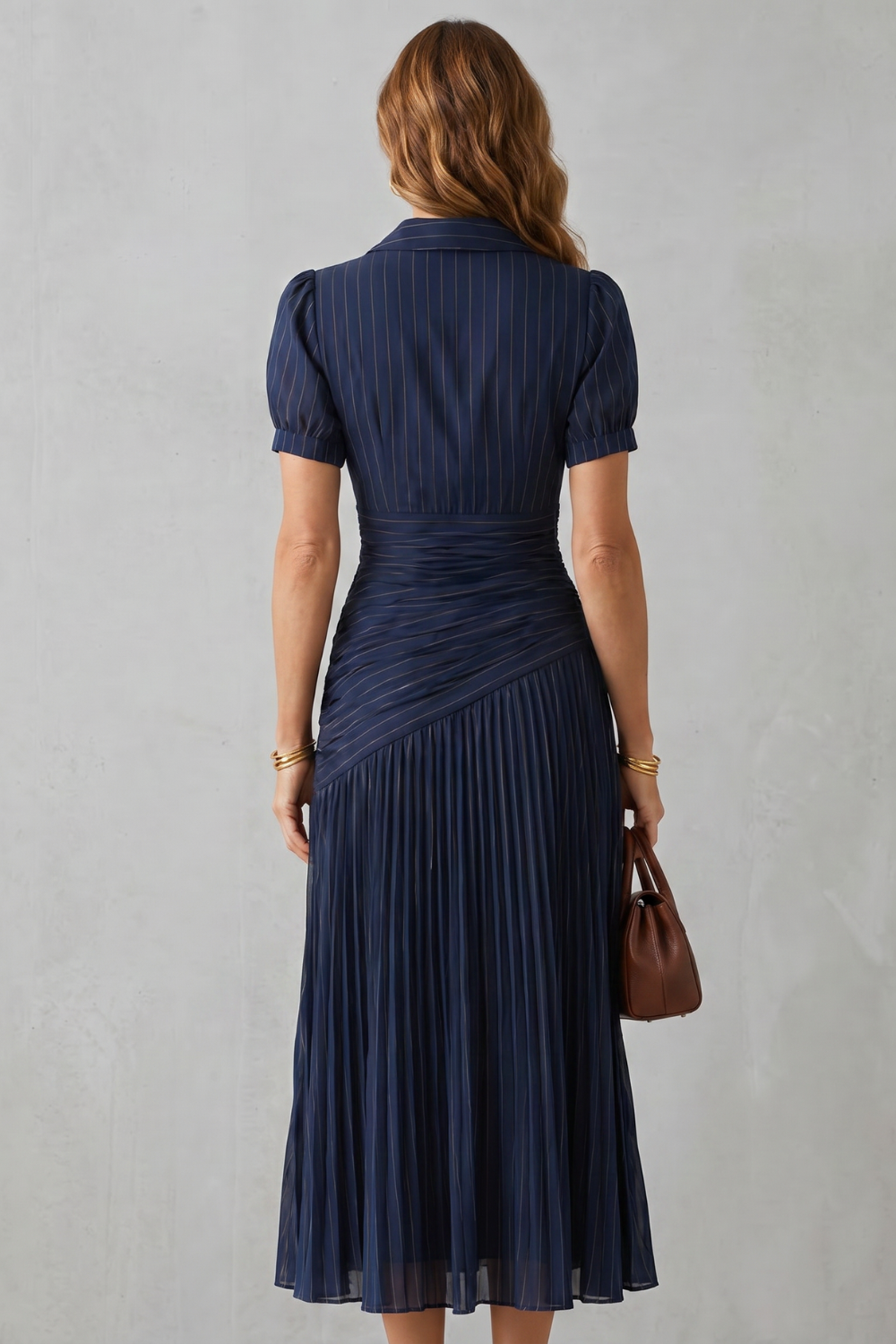 Theodelle – Pleated waist refinement – Midi dress-10908815720791-OLVIA ROSE LONDON