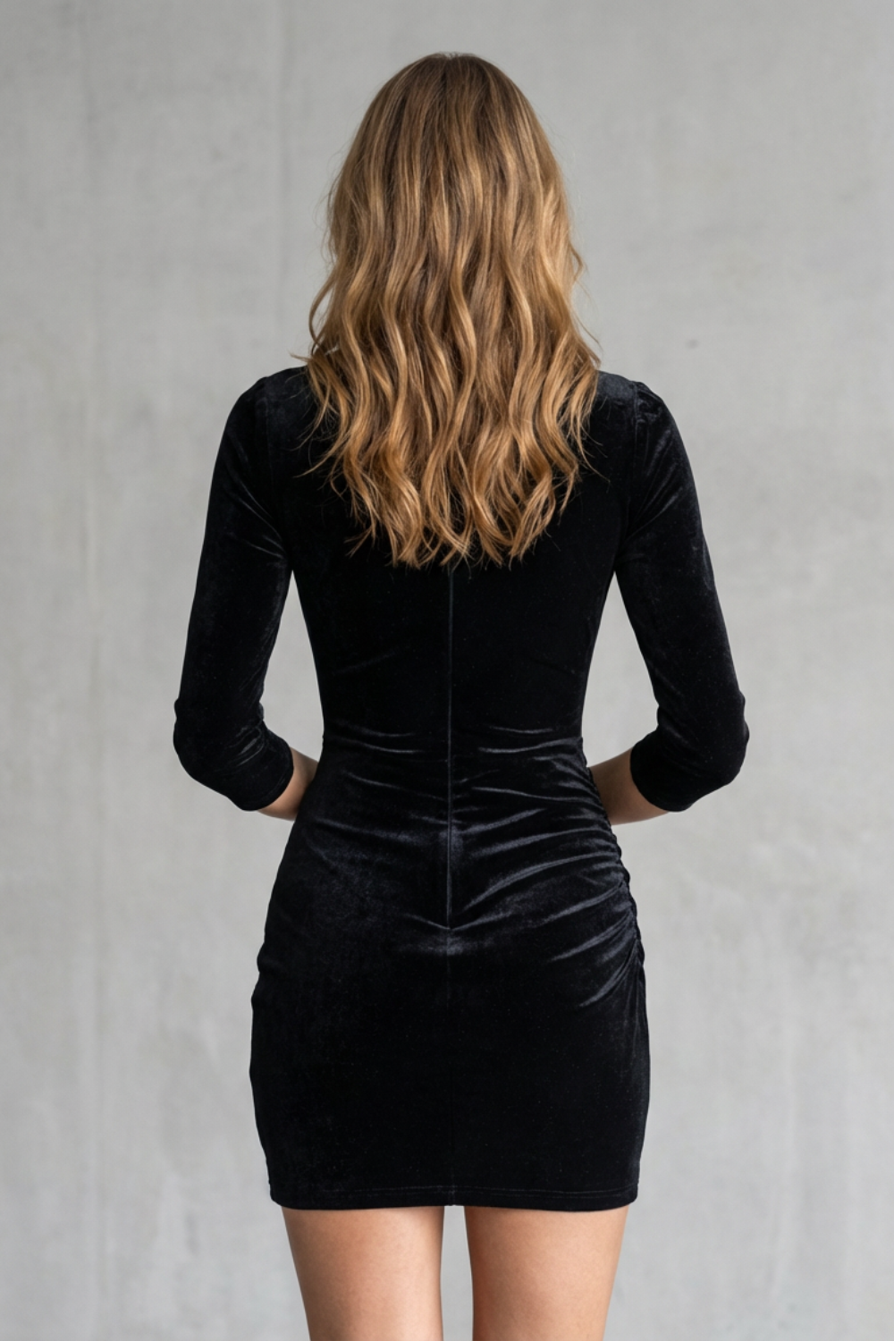 Valérine – Deep plunge detail – Velvet mini dress-10508077072727-OLVIA ROSE LONDON