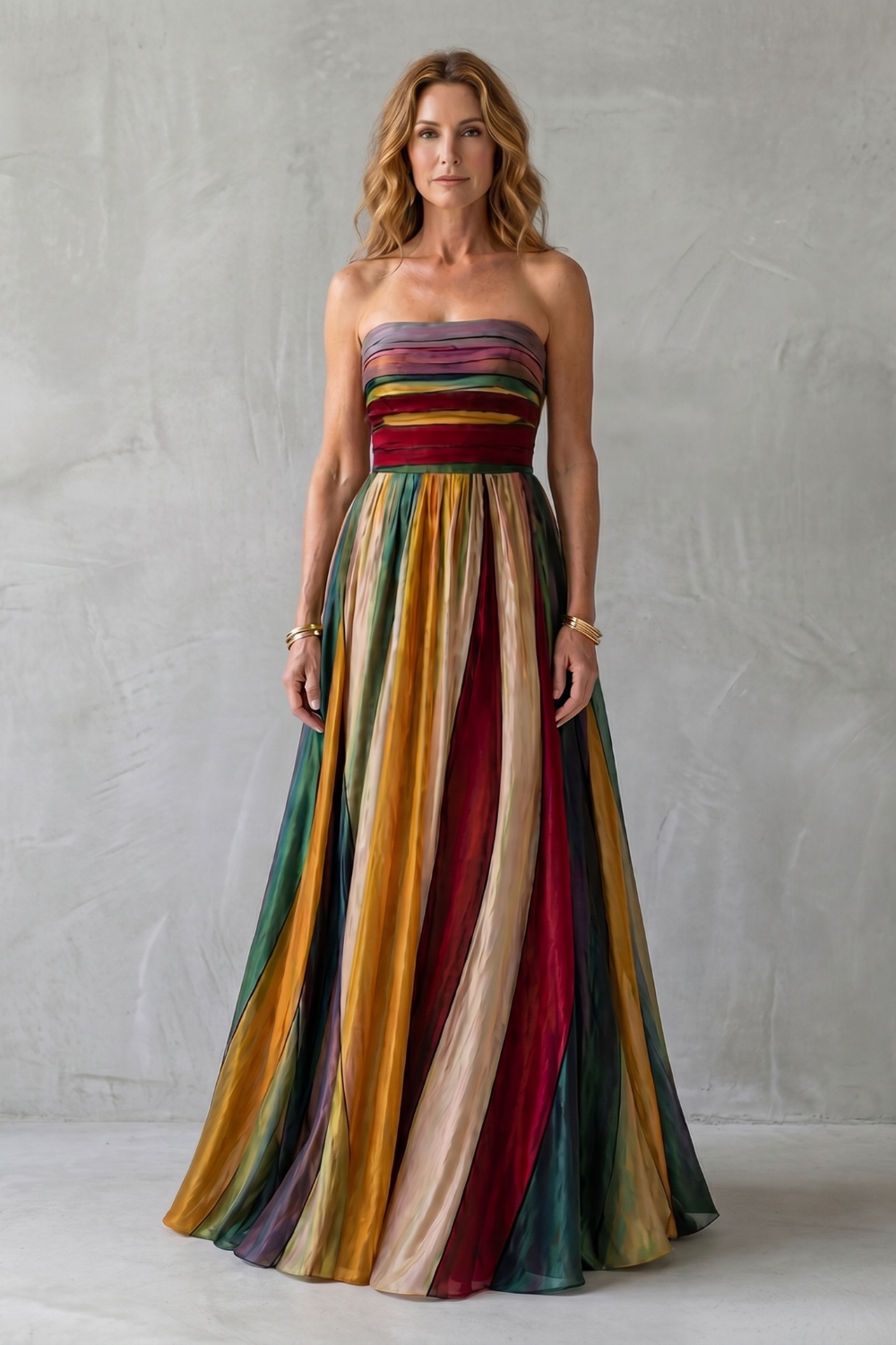 Valessia – Multicolour sunset stripes – Maxi dress-10914652193111-OLVIA ROSE LONDON