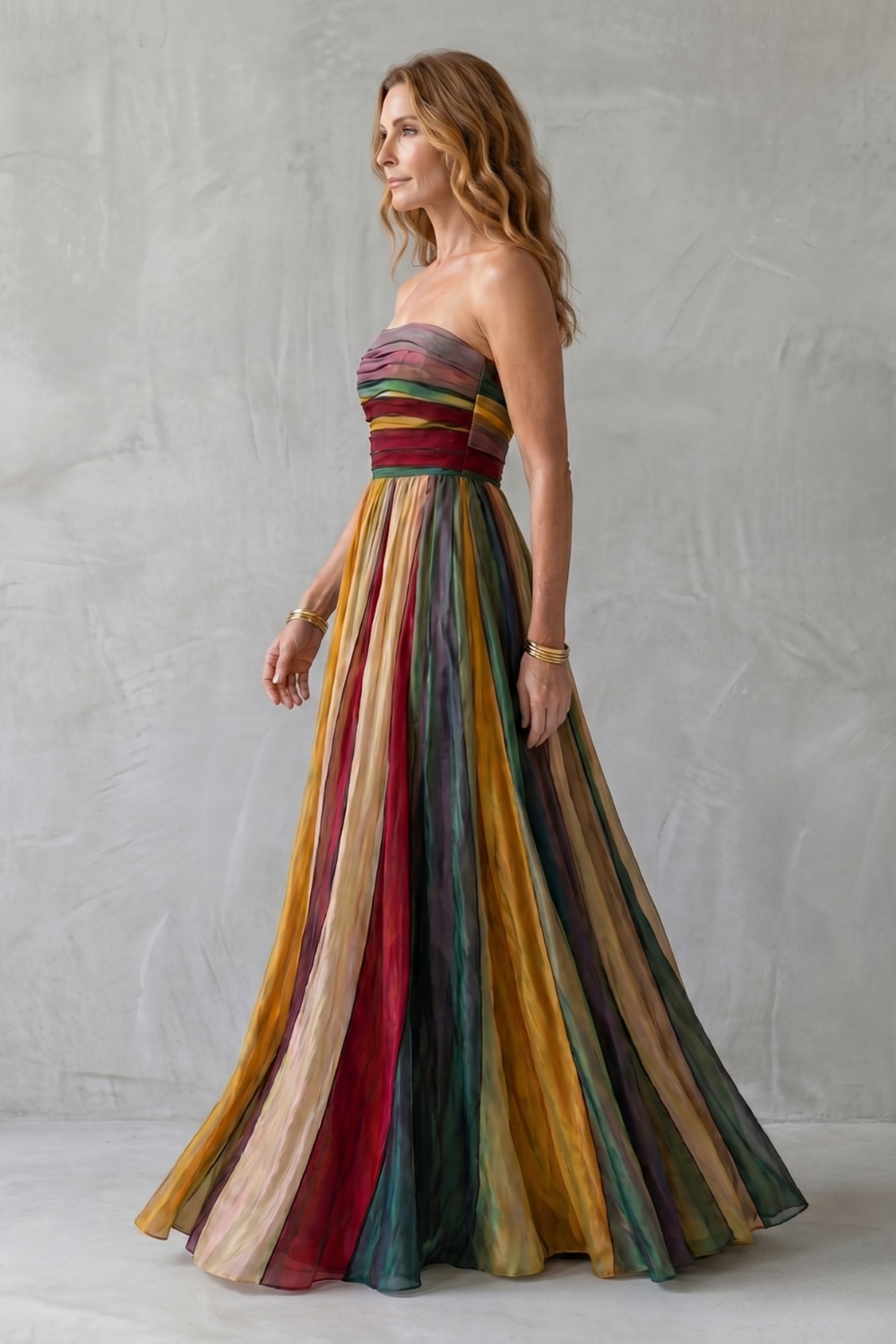 Valessia – Multicolour sunset stripes – Maxi dress-10914652193111-OLVIA ROSE LONDON