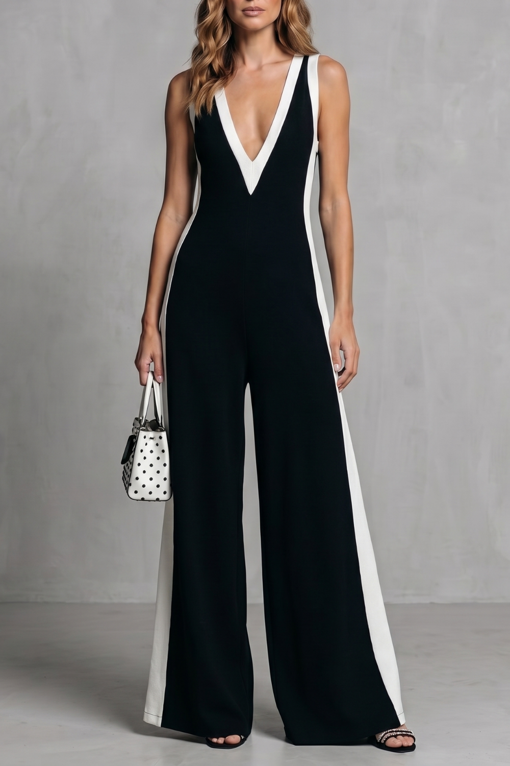 Valmora – Striking contrast design – Wide-leg jumpsuit-10911740461399-OLVIA ROSE LONDON