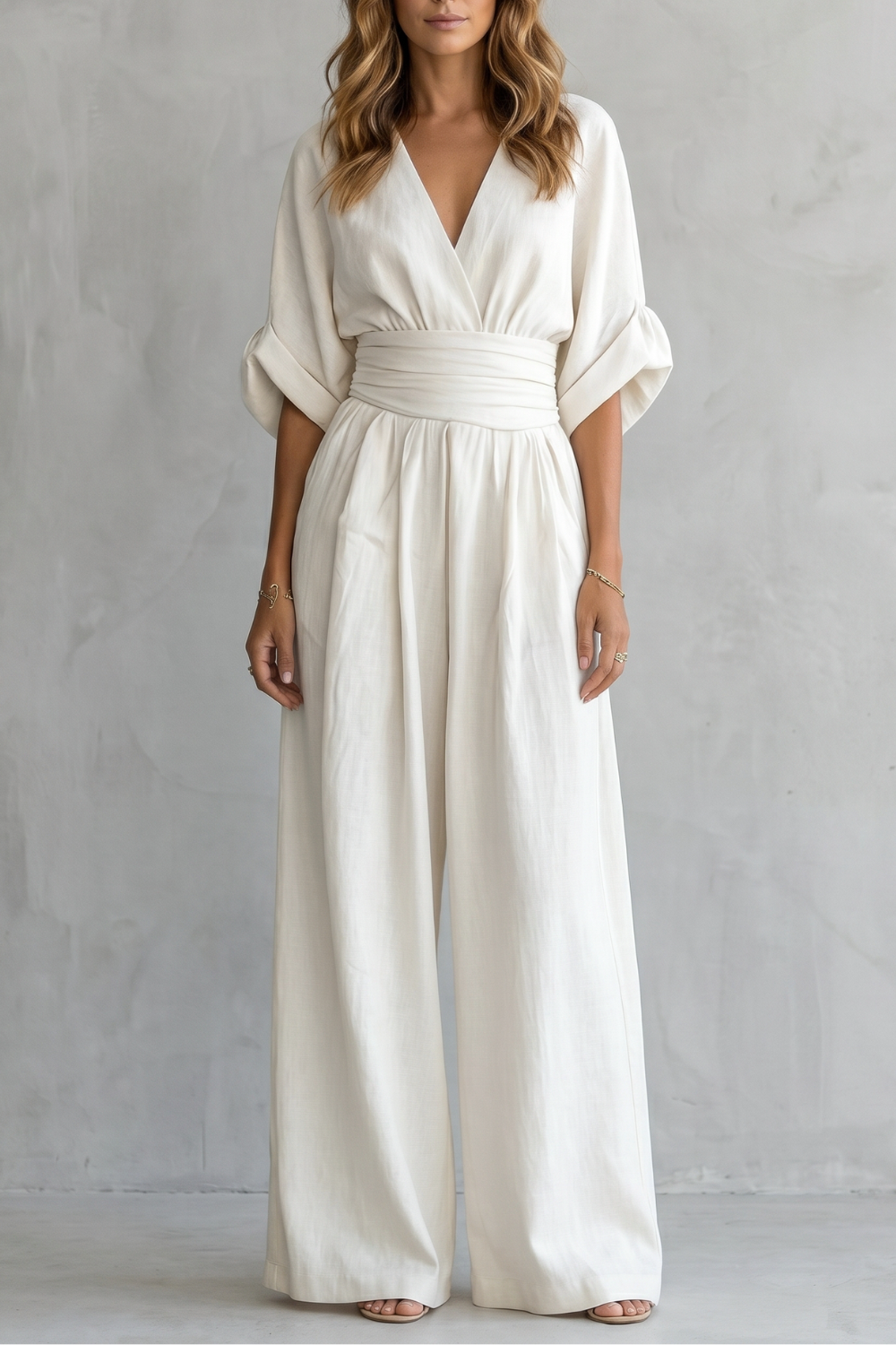 Valoria – Draped waist elegance – Wide-leg jumpsuit-10908686975319-OLVIA ROSE LONDON