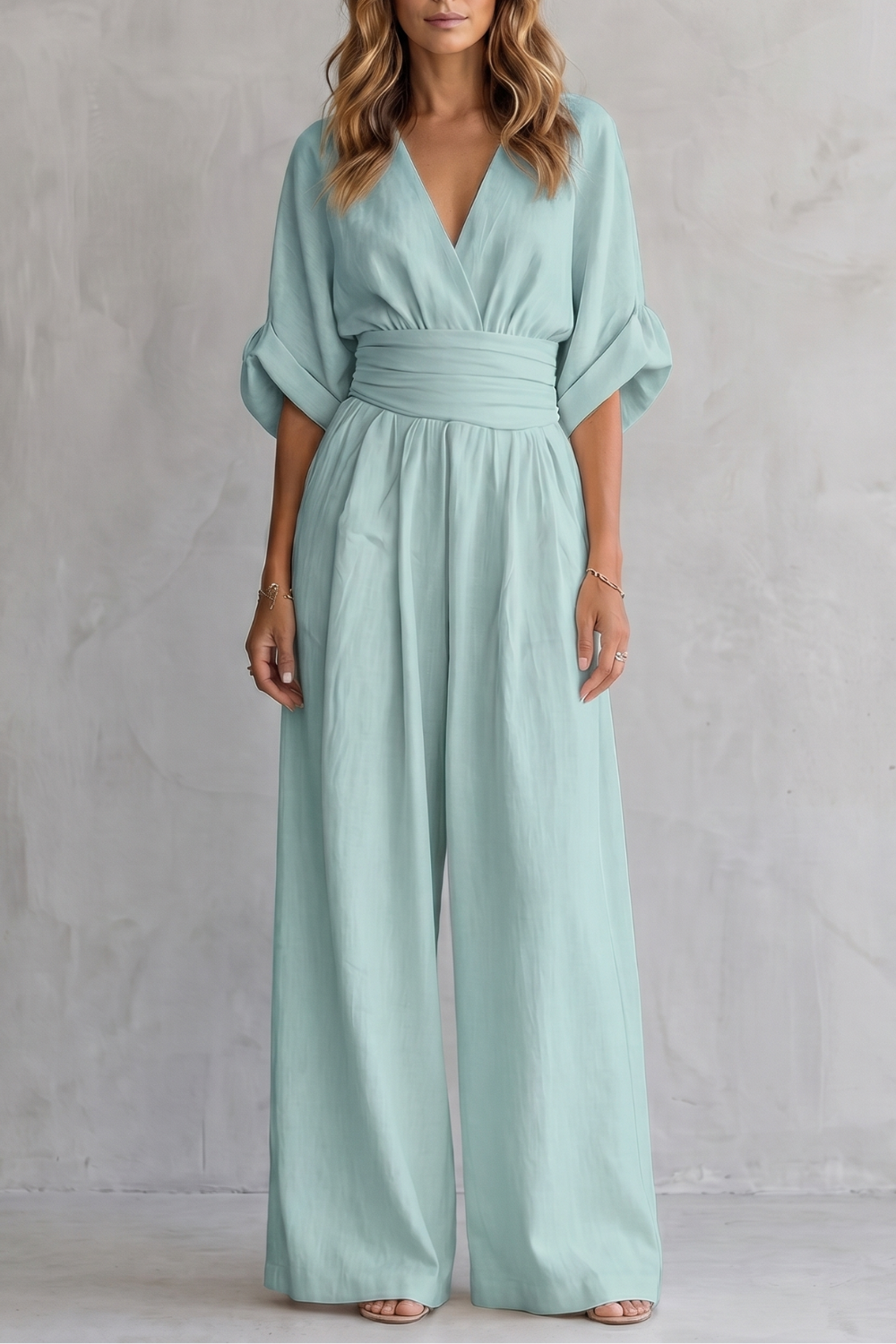 Valoria – Draped waist elegance – Wide-leg jumpsuit-10908686975319-OLVIA ROSE LONDON