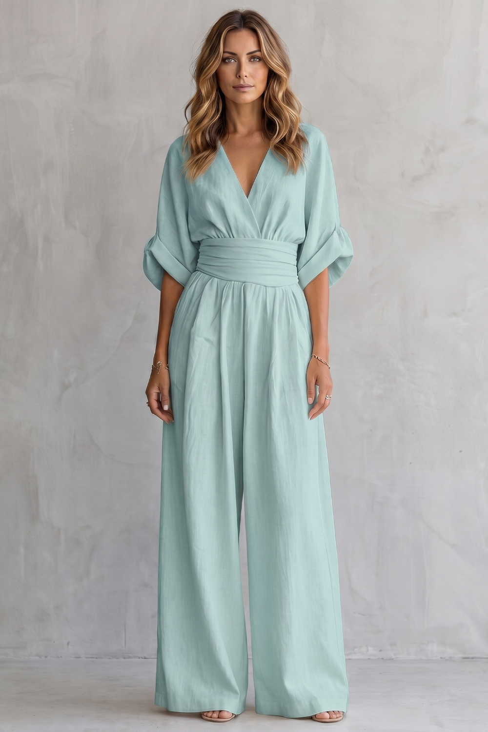 Valoria – Draped waist elegance – Wide-leg jumpsuit-10908686975319-OLVIA ROSE LONDON
