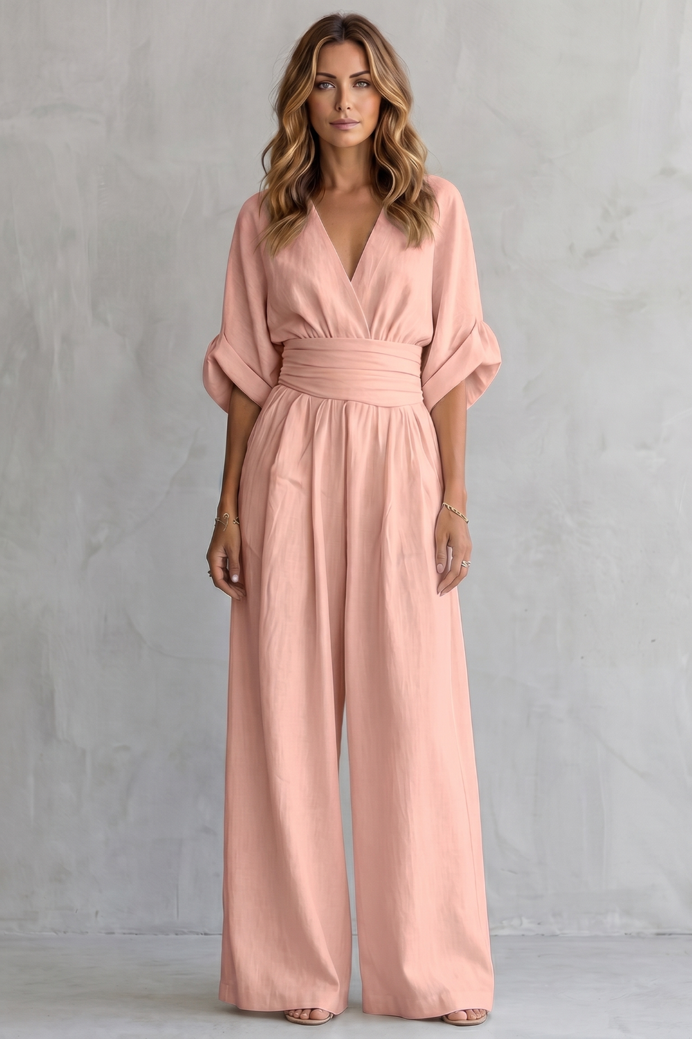 Valoria – Draped waist elegance – Wide-leg jumpsuit-10908686975319-OLVIA ROSE LONDON