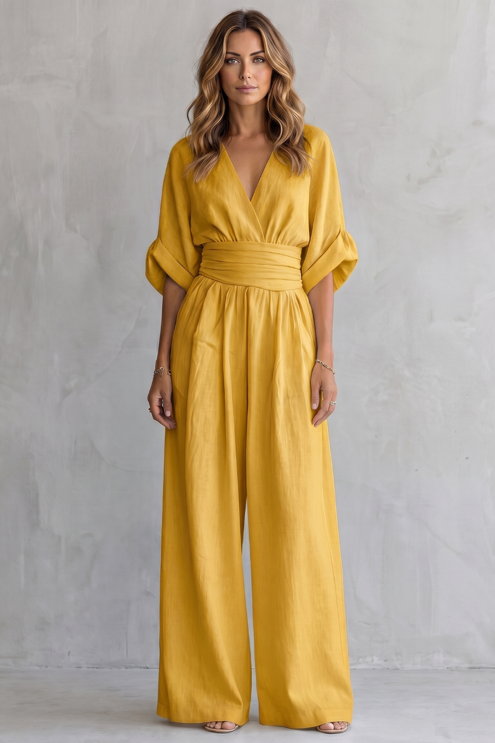 Valoria – Draped waist elegance – Wide-leg jumpsuit-10908686975319-OLVIA ROSE LONDON