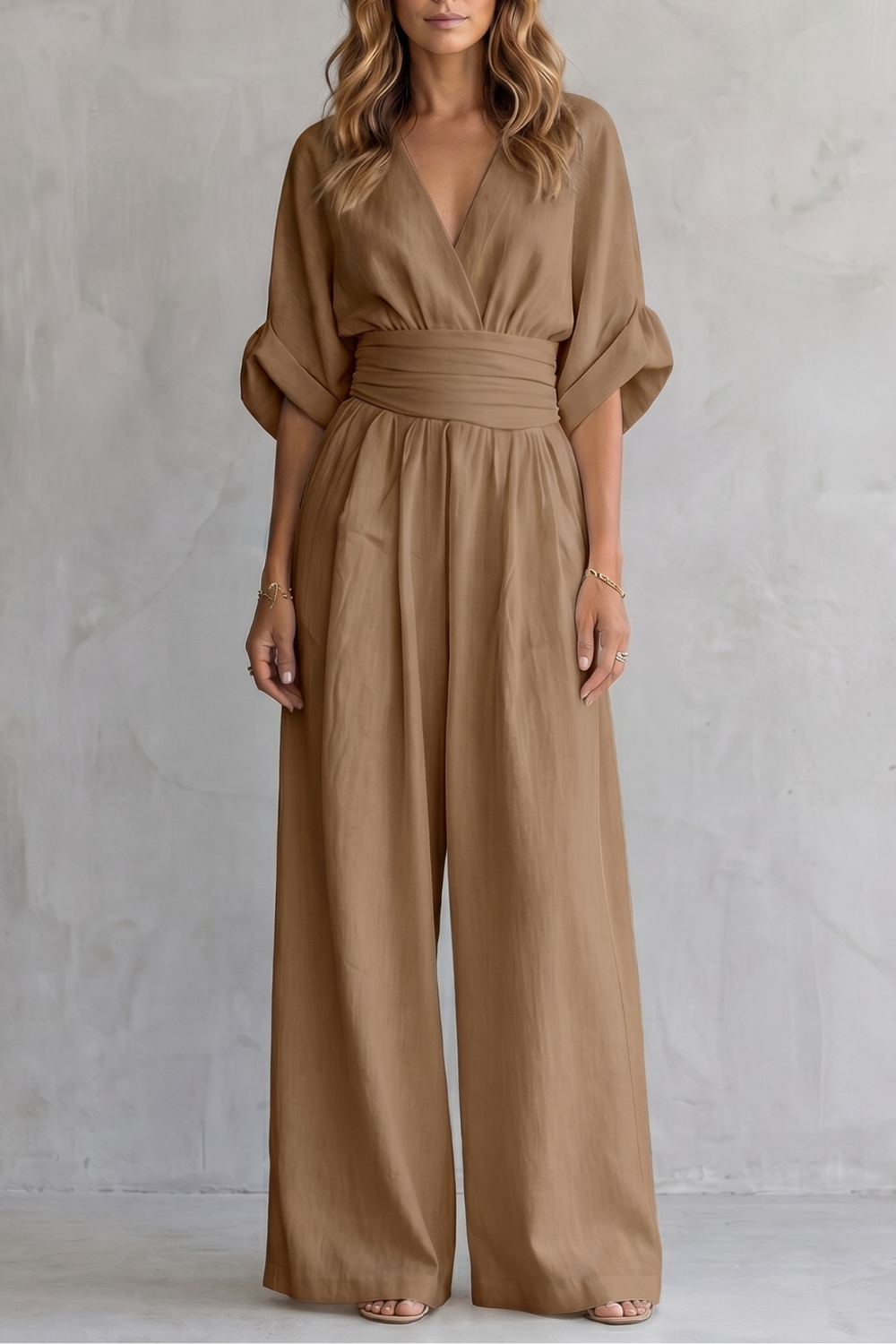 Valoria – Draped waist elegance – Wide-leg jumpsuit-10908686975319-OLVIA ROSE LONDON