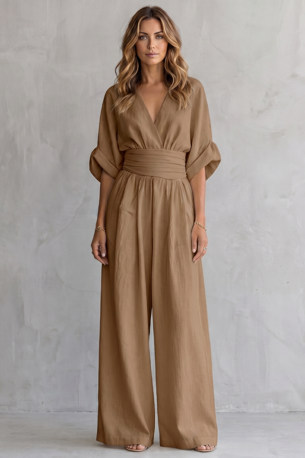 Valoria – Draped waist elegance – Wide-leg jumpsuit-10908686975319-OLVIA ROSE LONDON