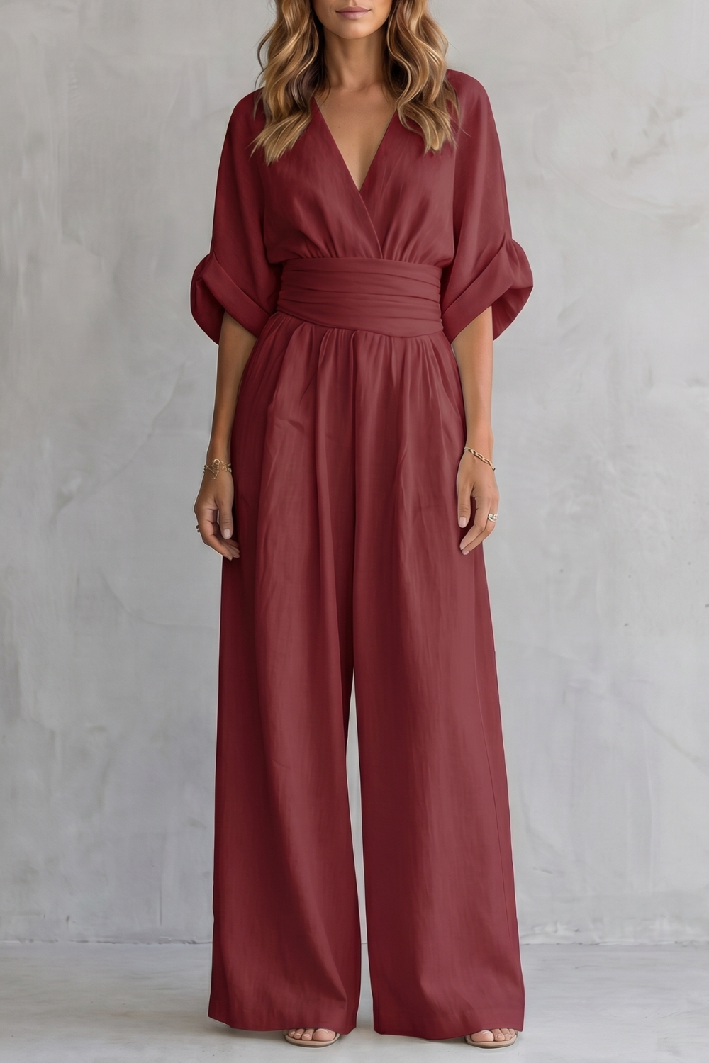 Valoria – Draped waist elegance – Wide-leg jumpsuit-10908686975319-OLVIA ROSE LONDON