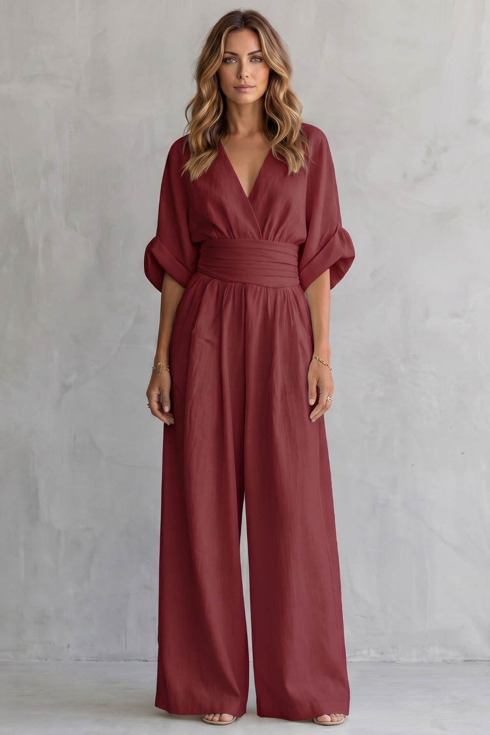 Valoria – Draped waist elegance – Wide-leg jumpsuit-10908686975319-OLVIA ROSE LONDON