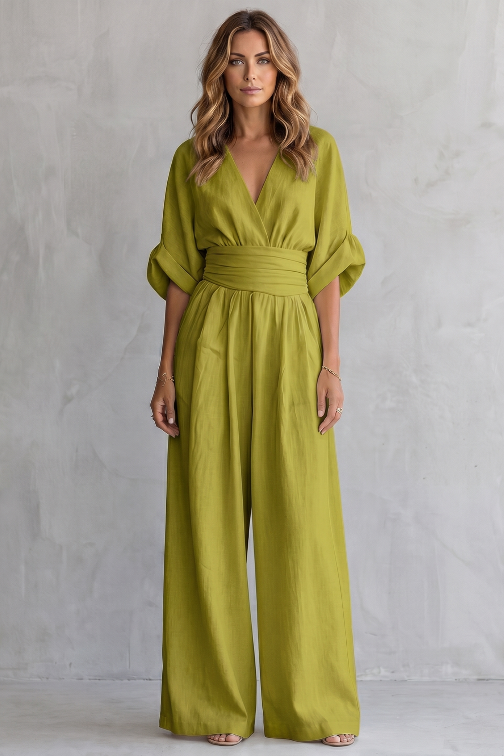 Valoria – Draped waist elegance – Wide-leg jumpsuit-10908686975319-OLVIA ROSE LONDON