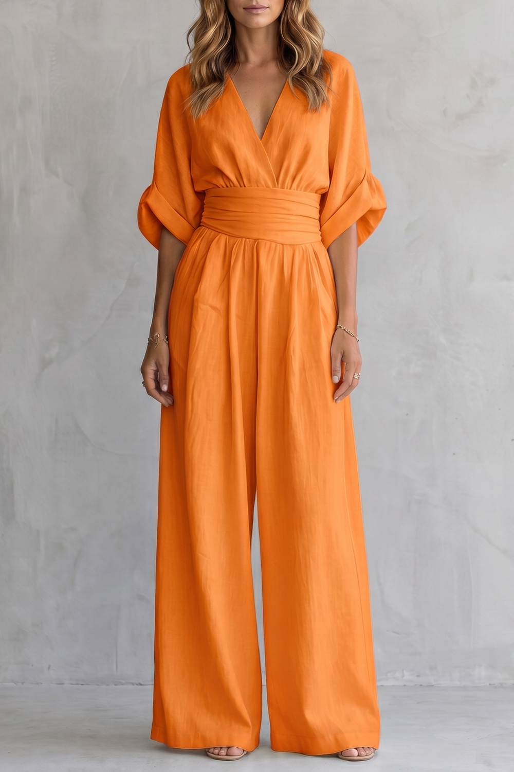 Valoria – Draped waist elegance – Wide-leg jumpsuit-10908686975319-OLVIA ROSE LONDON