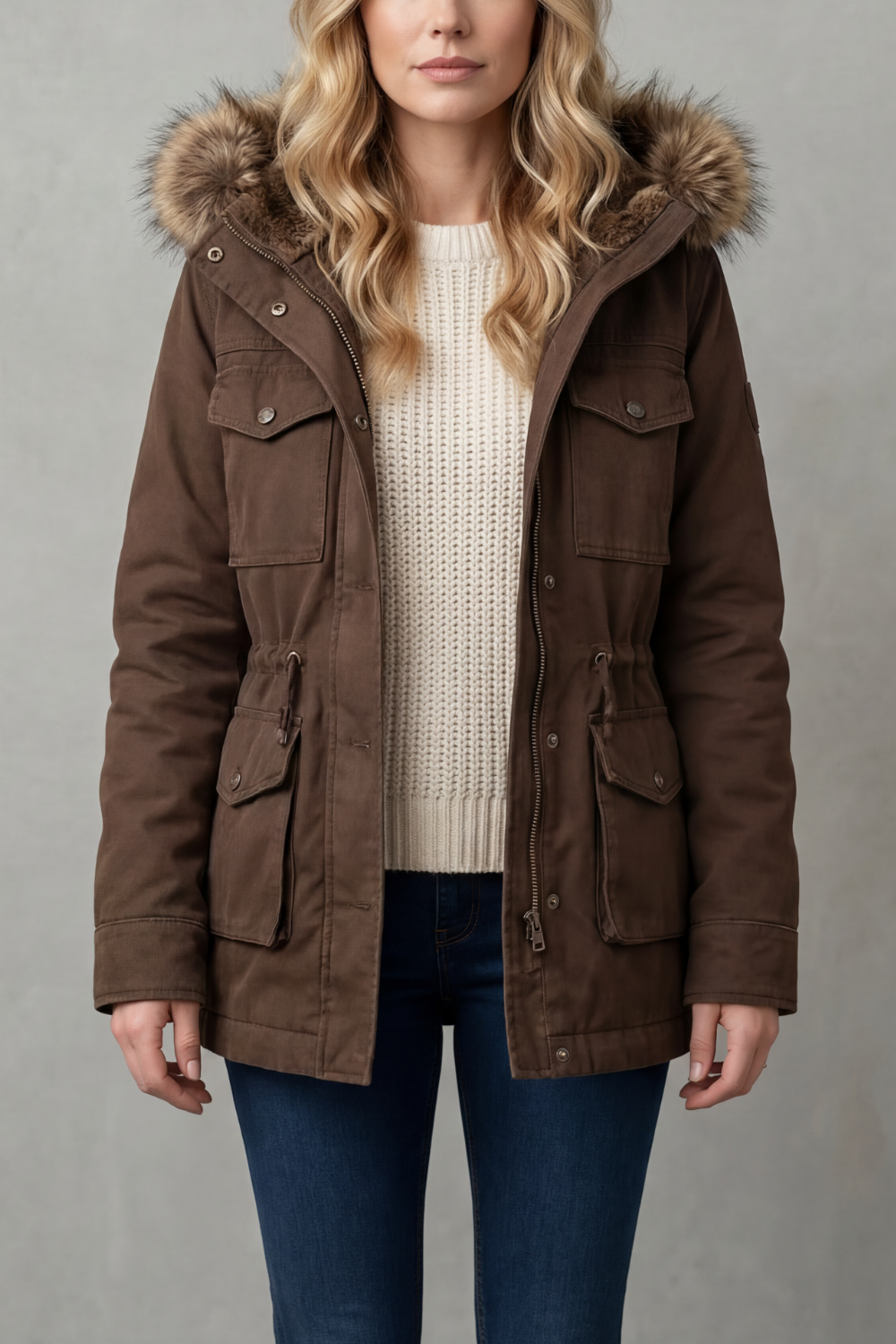 Vellière – Faux fur trim – Hooded parka-10481806344535-OLVIA ROSE LONDON