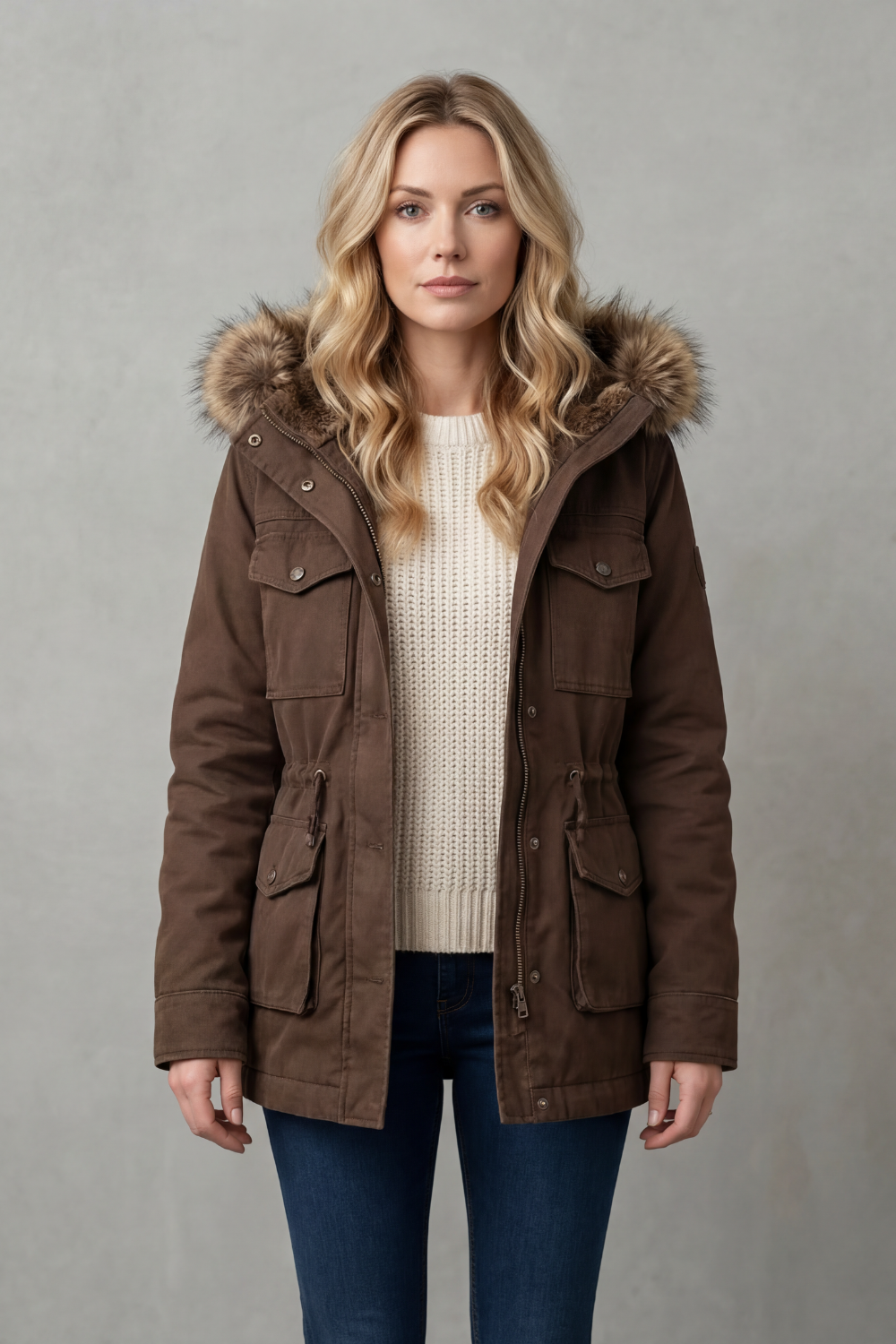 Vellière – Faux fur trim – Hooded parka-10481806344535-OLVIA ROSE LONDON