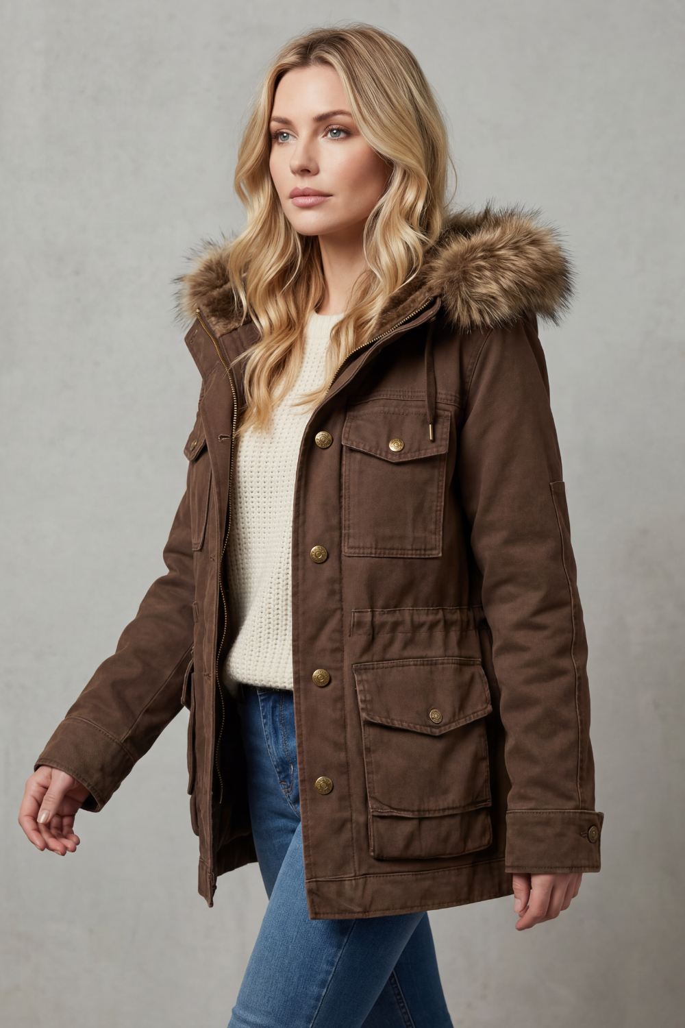 Vellière – Faux fur trim – Hooded parka-10481806344535-OLVIA ROSE LONDON