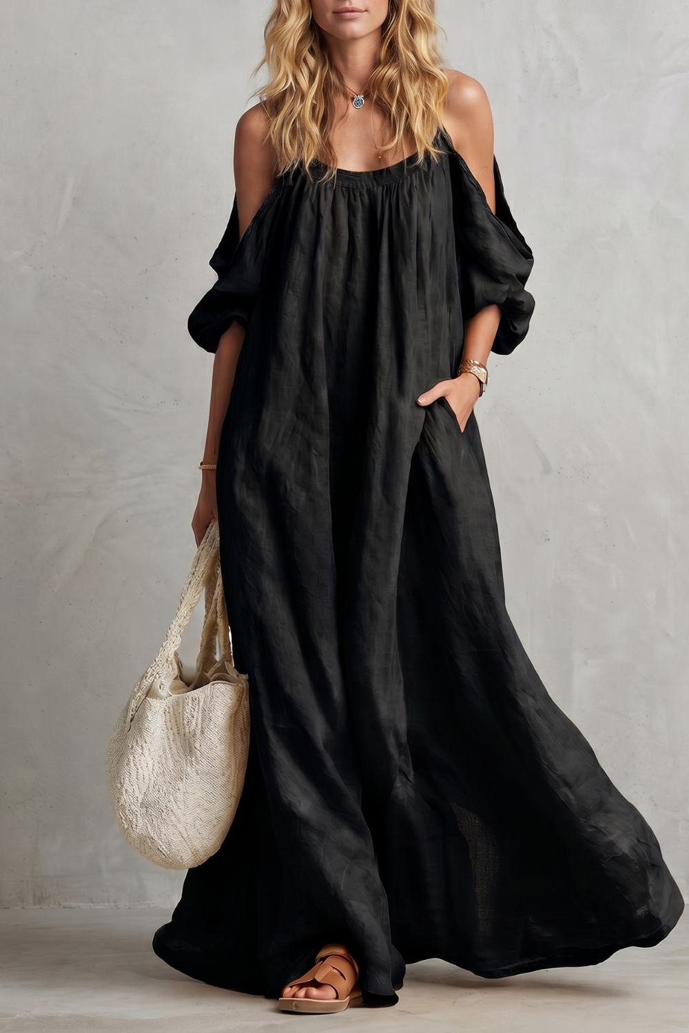 Velmira – Flowing bohemian silhouette – Maxi dress-10924862701911-OLVIA ROSE LONDON