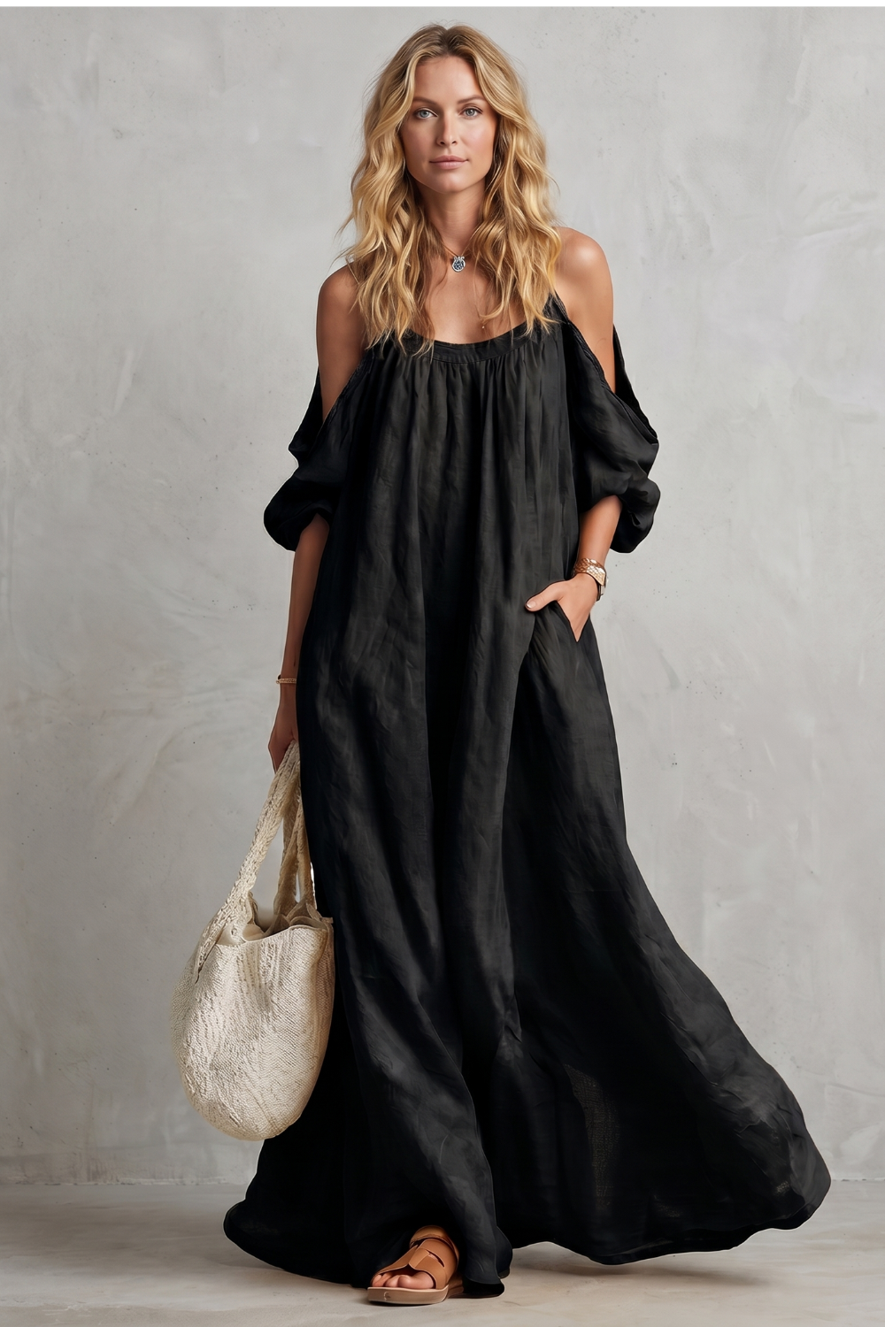 Velmira – Flowing bohemian silhouette – Maxi dress-10924862701911-OLVIA ROSE LONDON