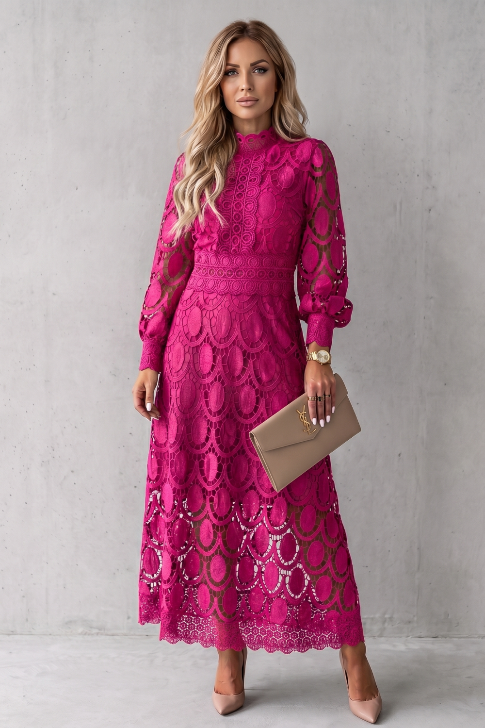 Velmira – Intricate lace elegance – Midi dress-10765745127767-OLVIA ROSE LONDON