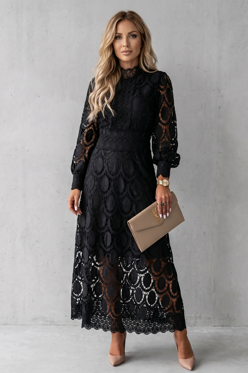 Velmira – Intricate lace elegance – Midi dress-10765745127767-OLVIA ROSE LONDON