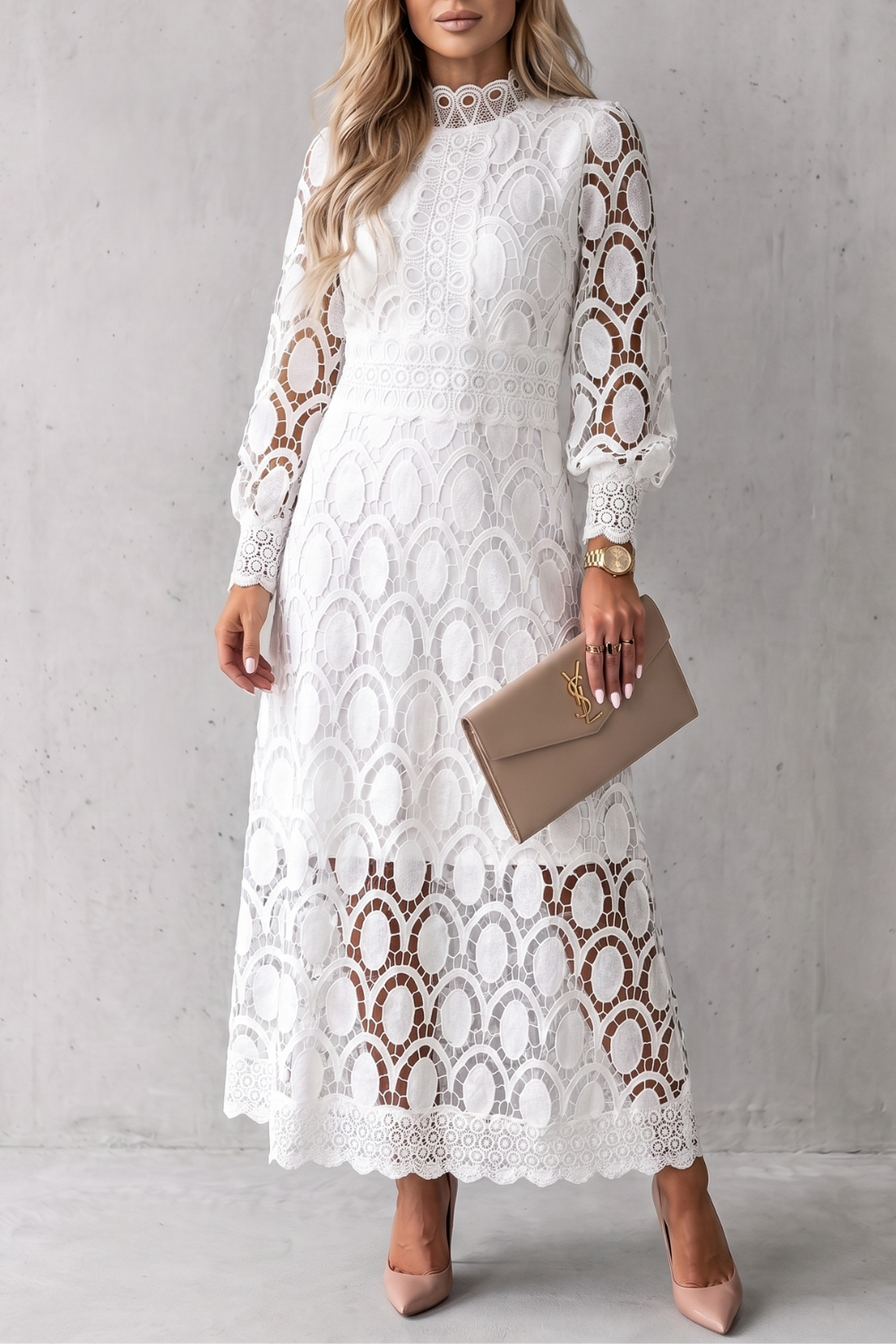 Velmira – Intricate lace elegance – Midi dress-10765745127767-OLVIA ROSE LONDON