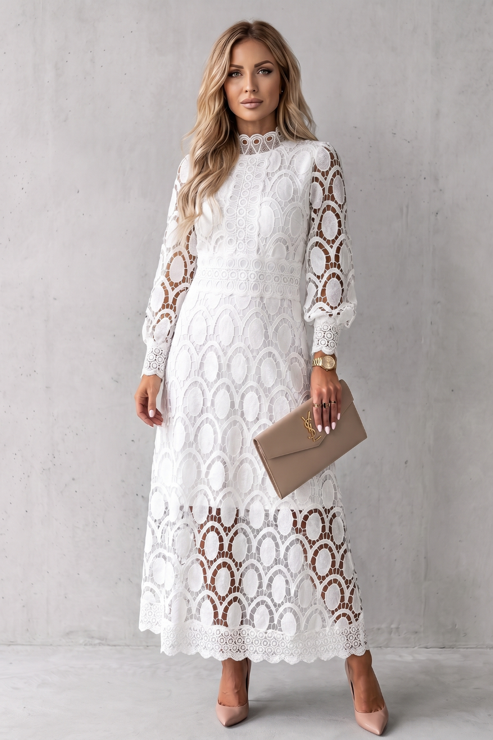 Velmira – Intricate lace elegance – Midi dress-10765745127767-OLVIA ROSE LONDON