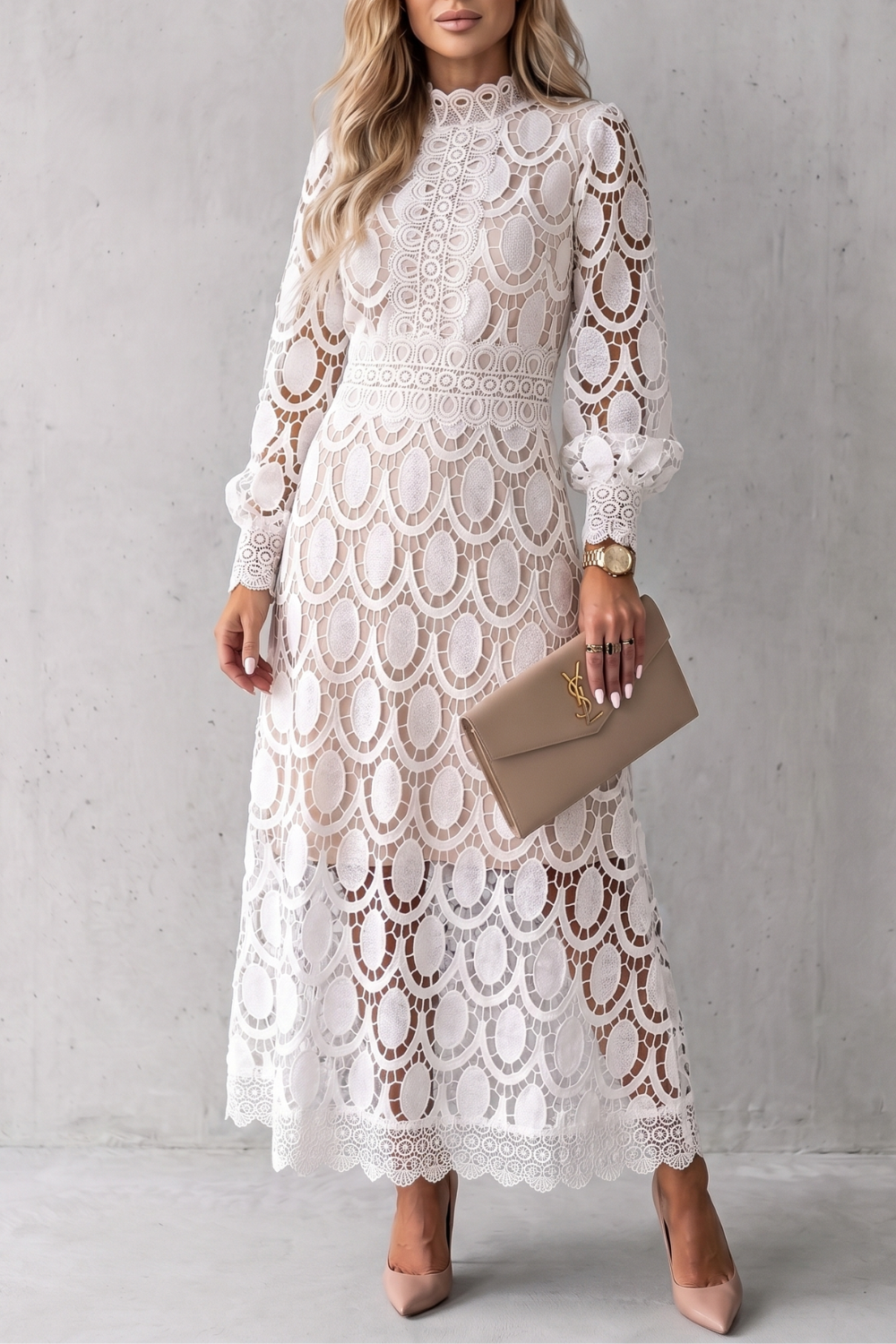 Velmira – Intricate lace elegance – Midi dress-10765745127767-OLVIA ROSE LONDON