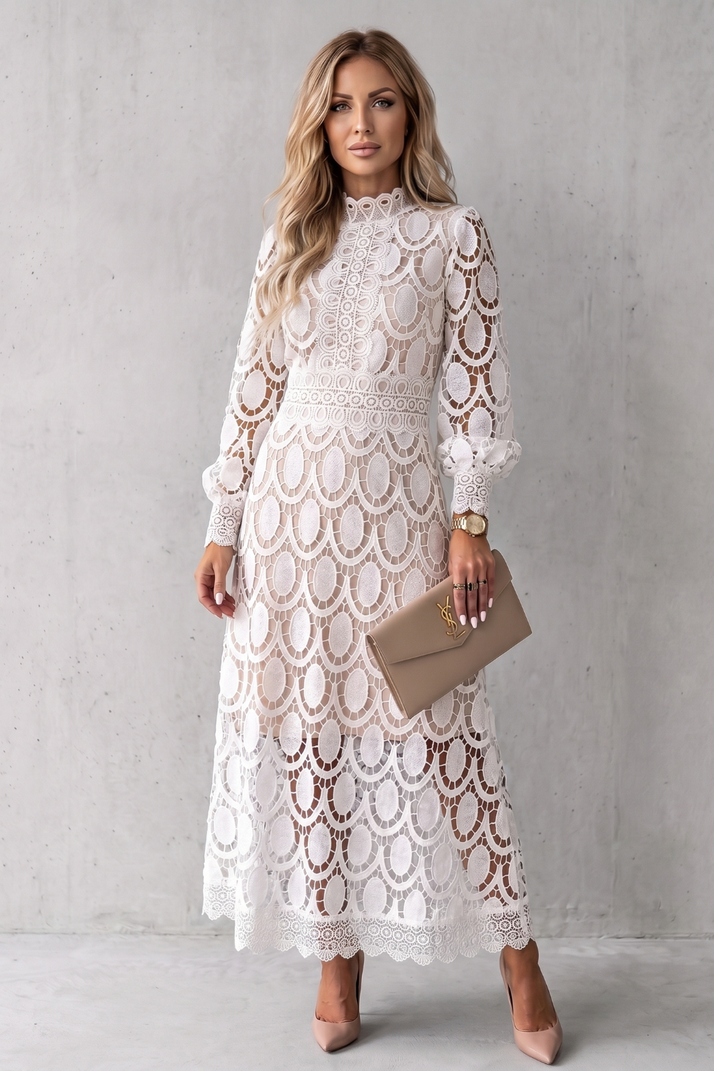 Velmira – Intricate lace elegance – Midi dress-10765745127767-OLVIA ROSE LONDON