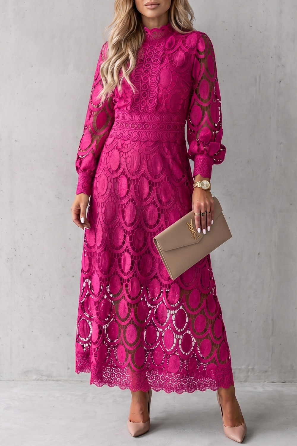 Velmira – Intricate lace elegance – Midi dress-10765745127767-OLVIA ROSE LONDON