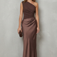 Velmoura – Asymmetric satin drape – Evening gown
