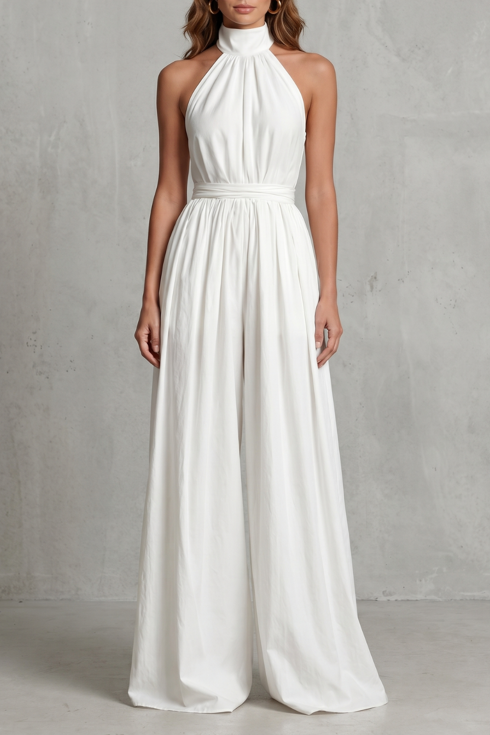 Veloria – Elegant draped silhouette – Halter-neck jumpsuit-10911111512407-OLVIA ROSE LONDON